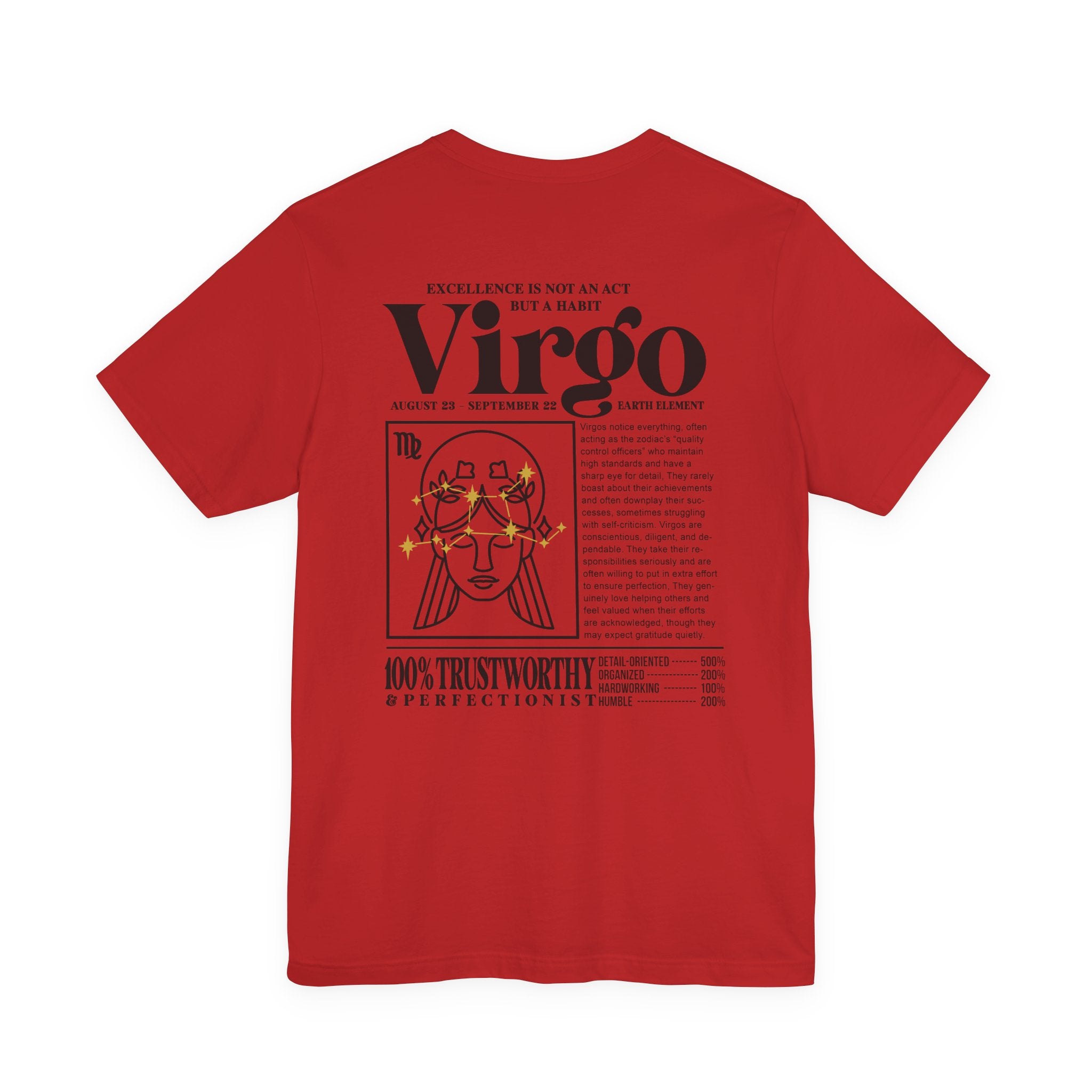 Virgo Lady Zodiac T-Shirt – Excellence Is Not an Act but a Habit