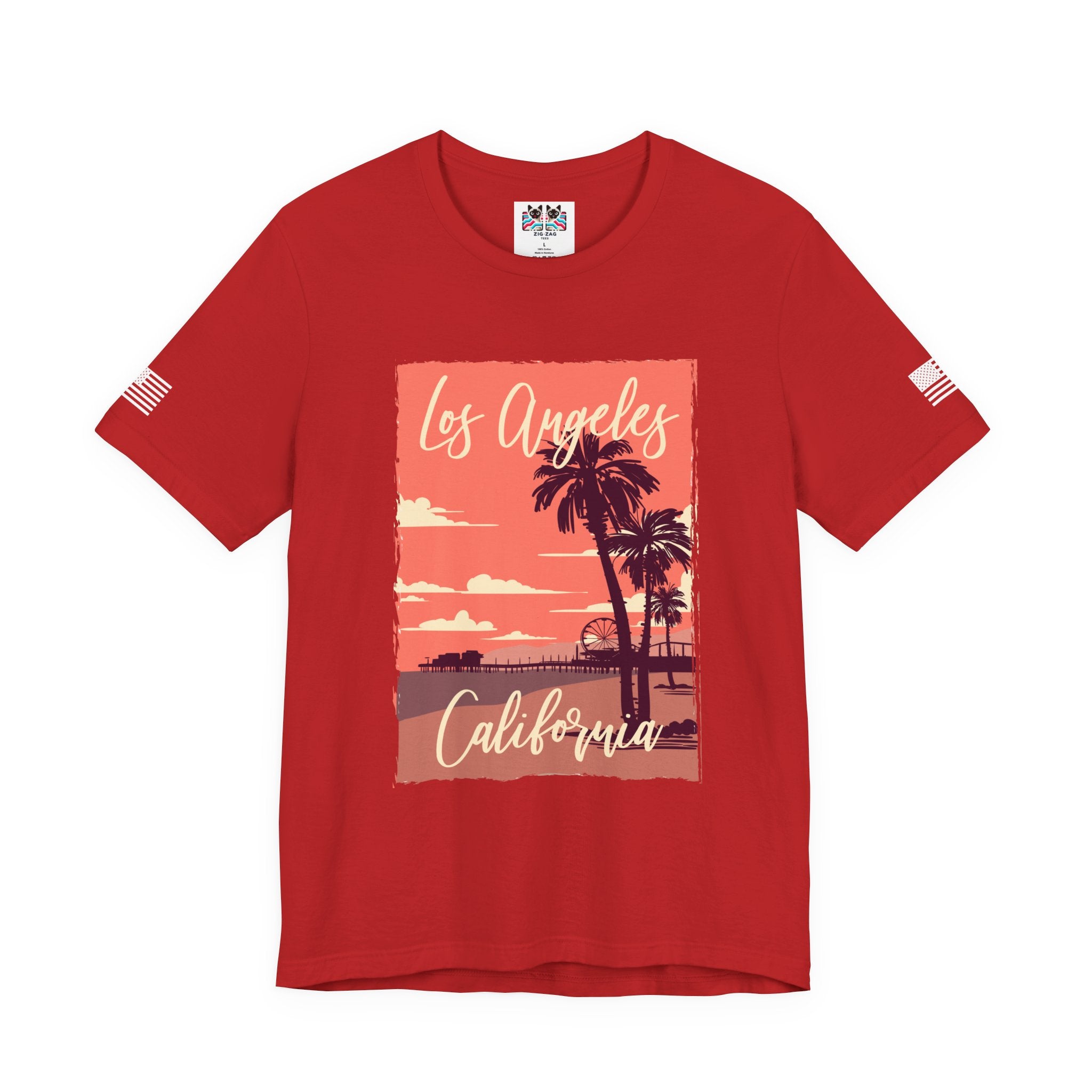Los Angeles California EST 1850 T-Shirt – Retro Palm Tree Sunset Souvenir Tee
