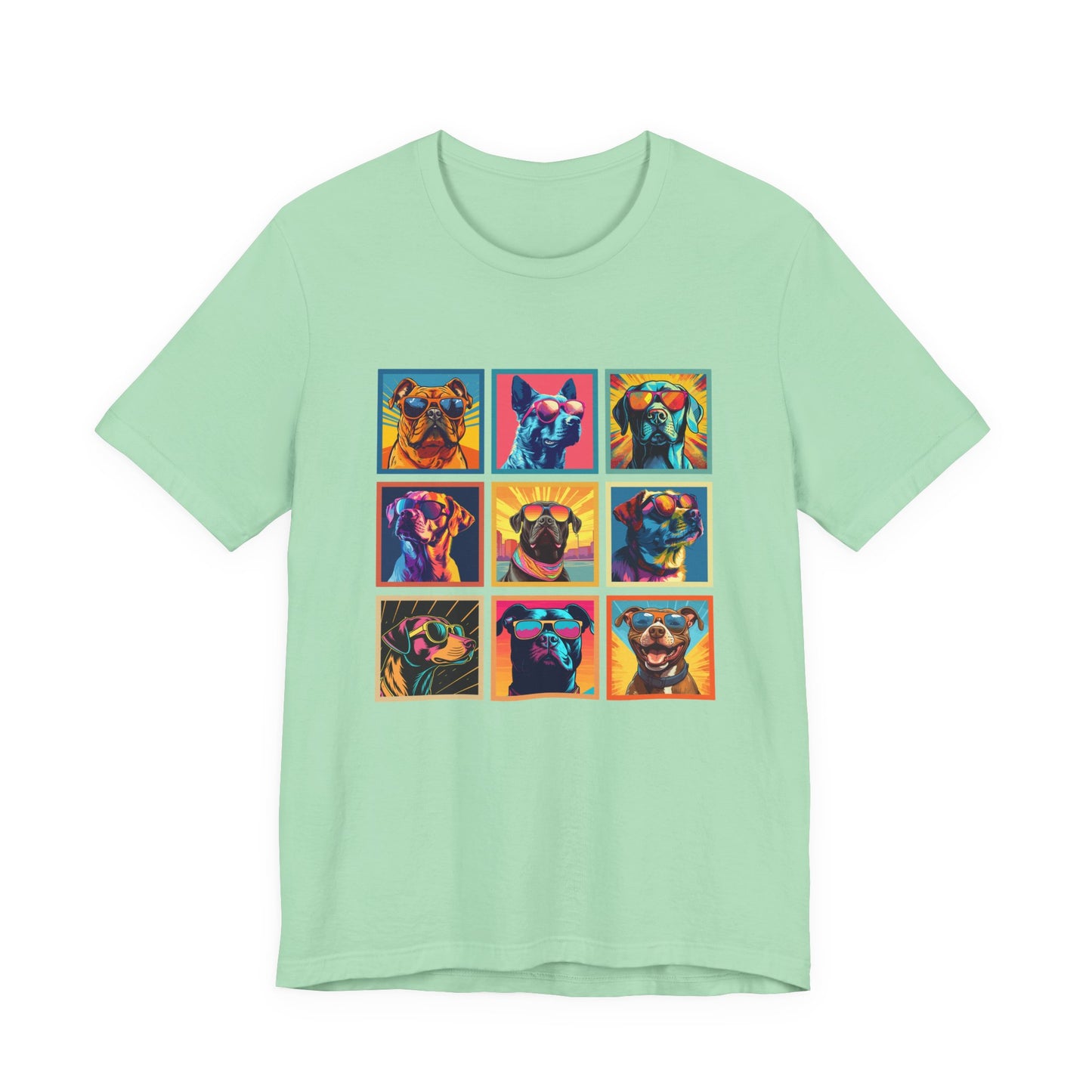 Cool Dogs Pop Art Sunglasses Tshirt – Nine Retro Pups
