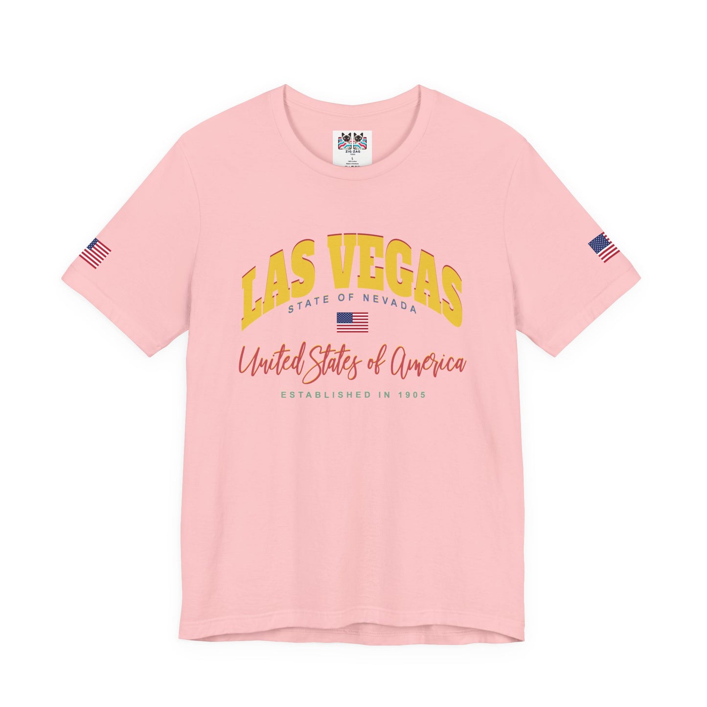 Las Vegas State of Nevada T-Shirt - Est 1905 Navy USA Flag Collegiate Design