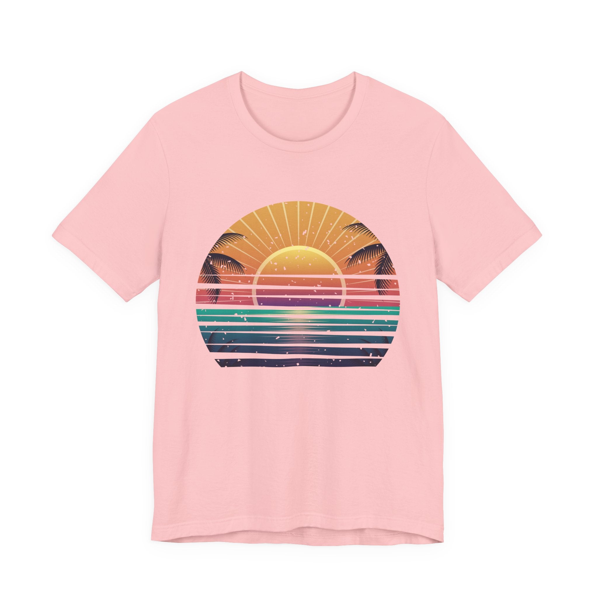 Sun Kissed & Ocean Blissed – Beach Sunset with Palm Trees Graphic T-Shirt