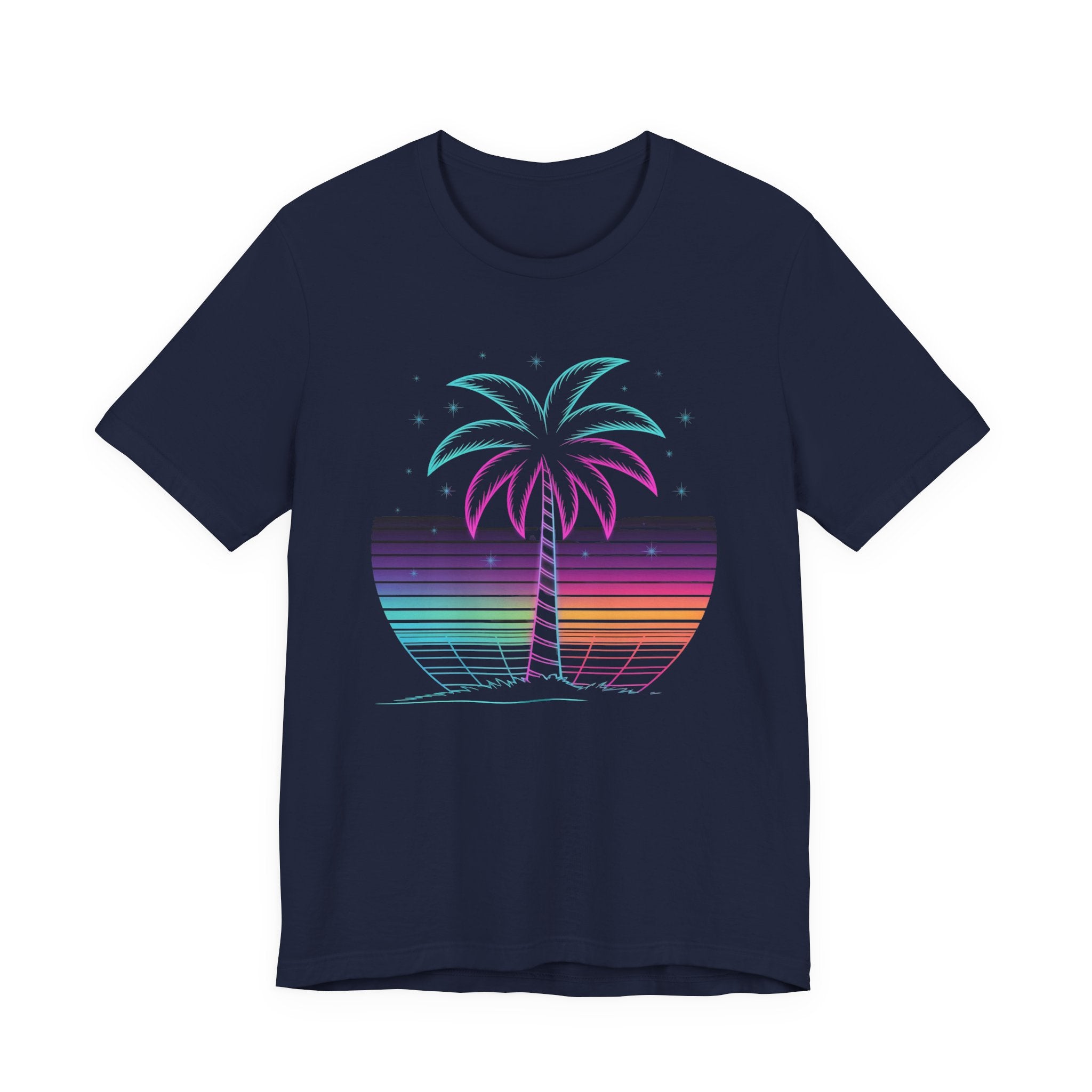Tropical Nights Neon Lights – Glowing Beach Party Graphic T-Shirt