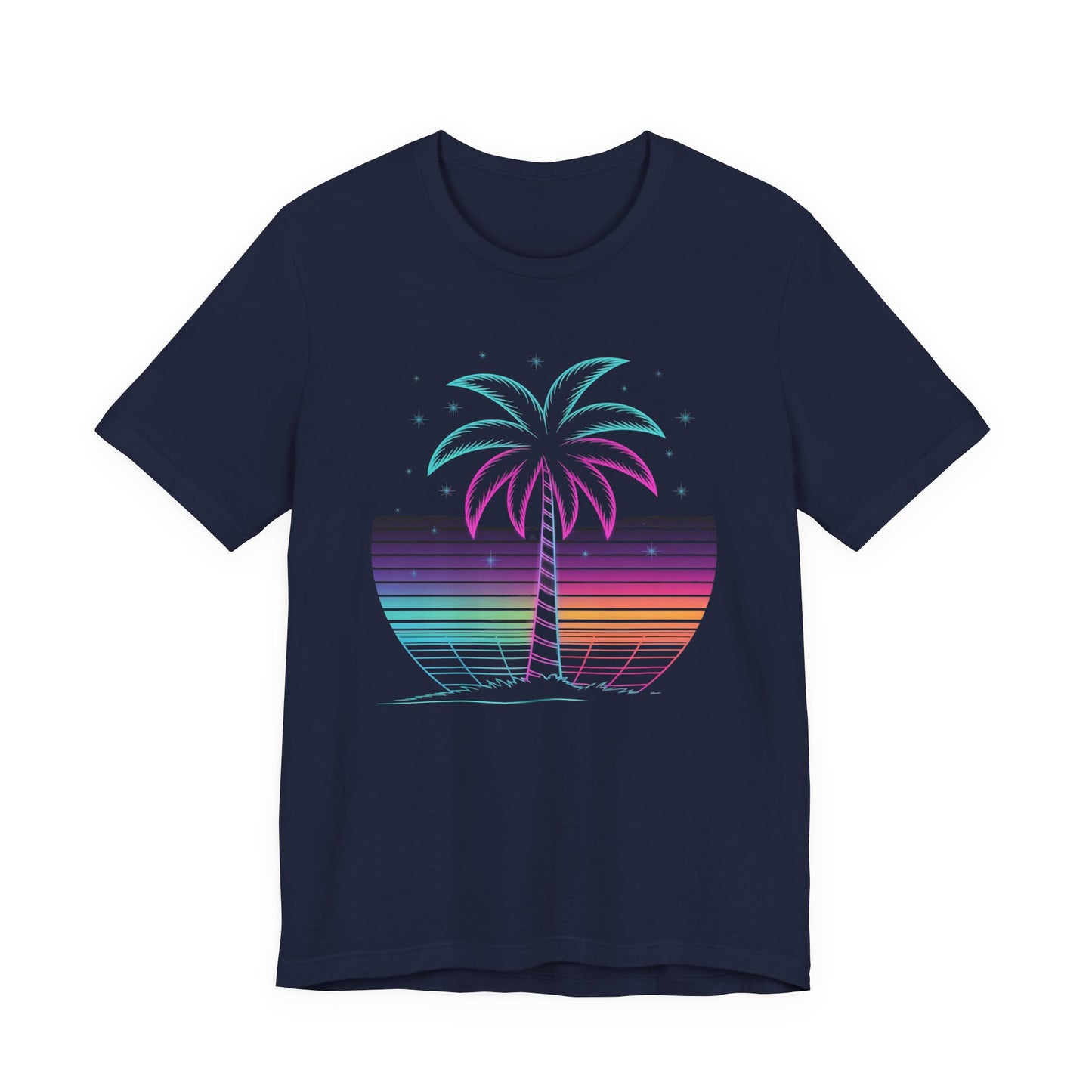 Tropical Nights Neon Lights – Glowing Beach Party Graphic T-Shirt
