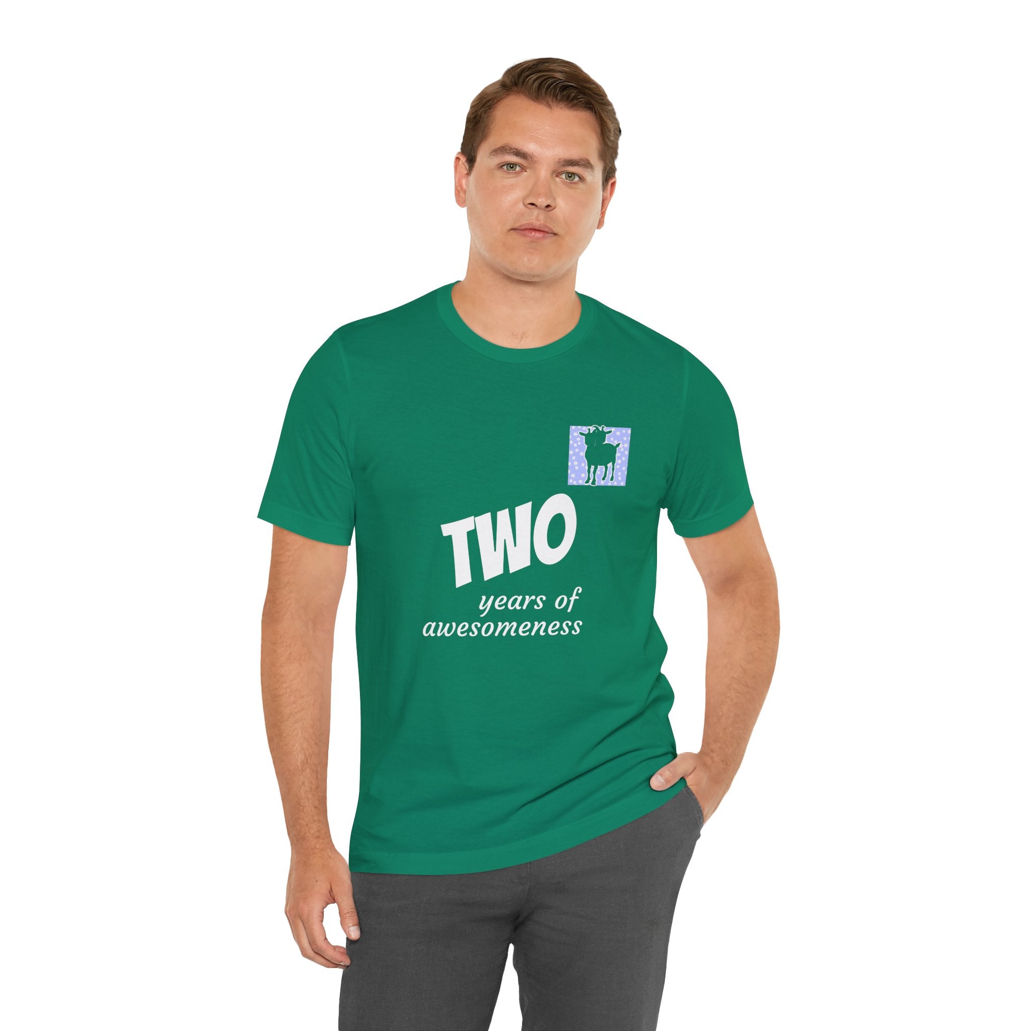 Custom T-Shirt - Double-Headed Goat Outline Graphic T-Shirt