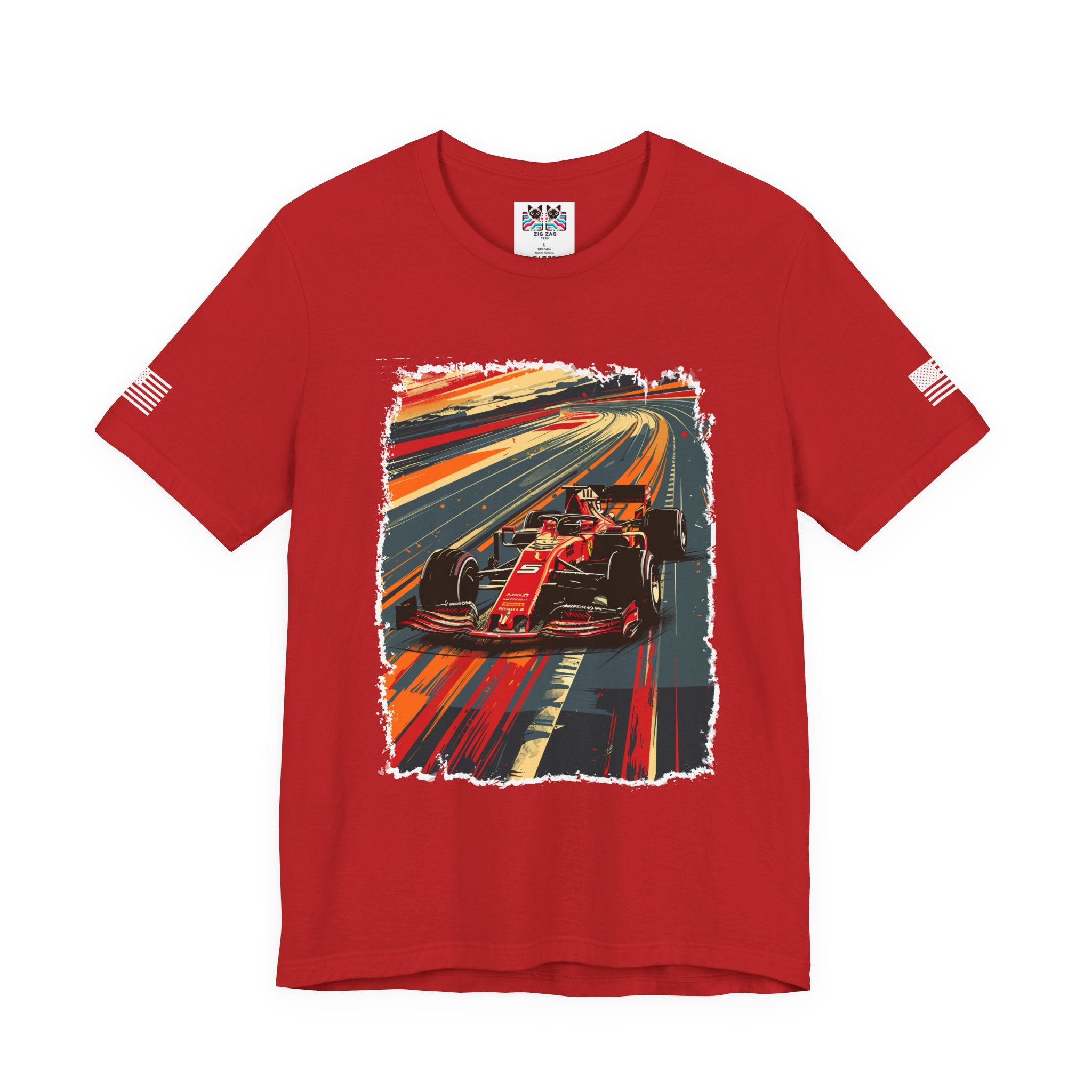 Las Vegas World Champion Sports Car Racer Front & Back T-Shirt – Formula Racing Graphic Tee