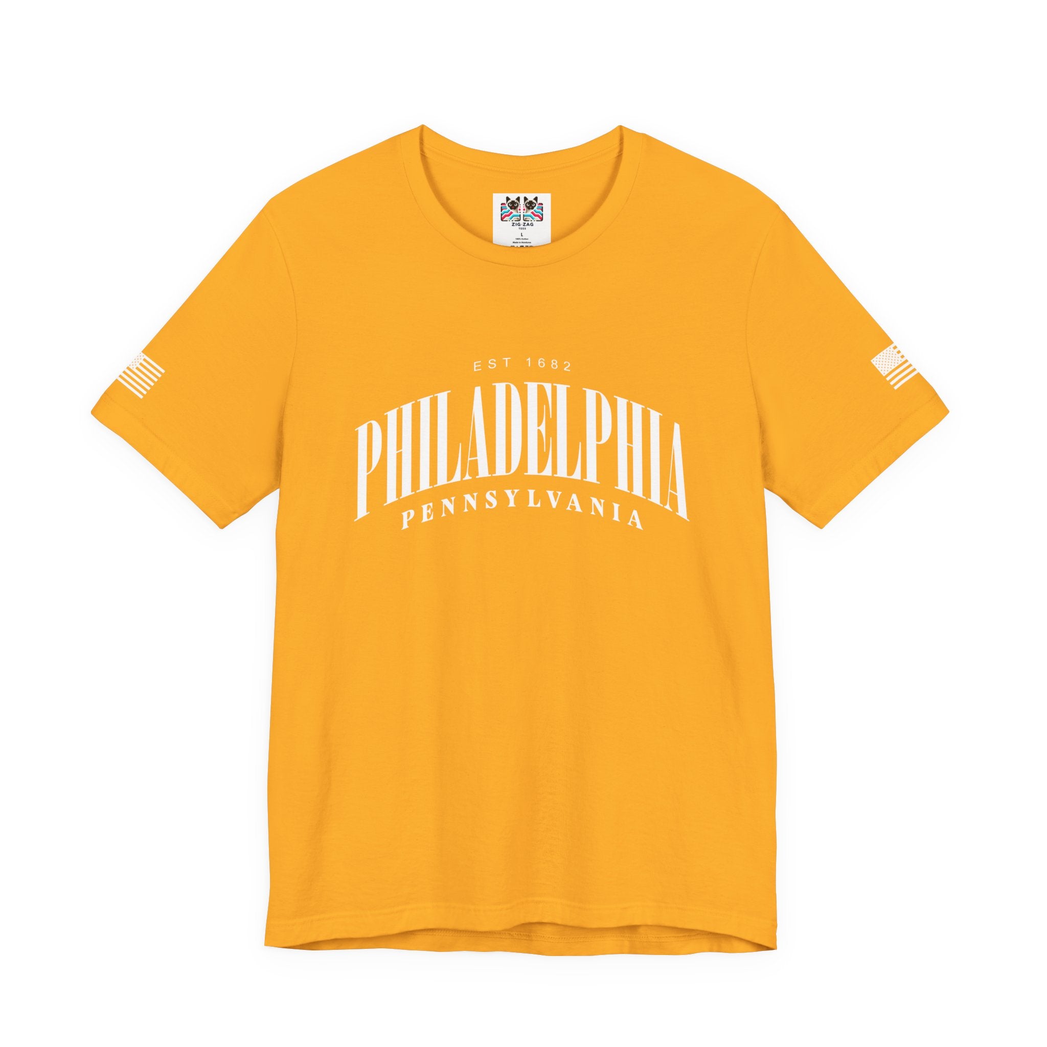 Philadelphia Pennsylvania EST 1682 T-Shirt – Arched Serif Typography Graphic Tee