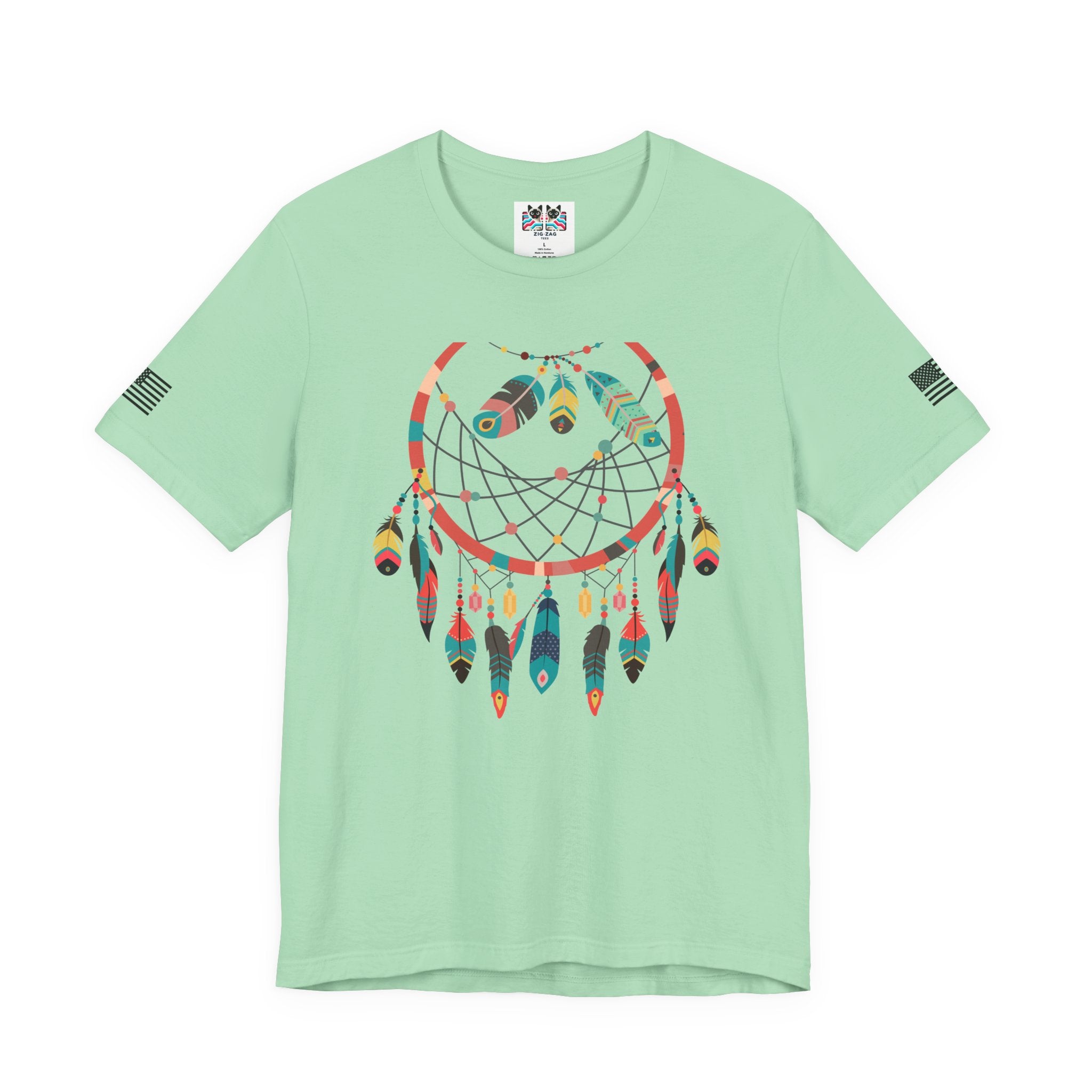 Dream Catcher T-Shirt – Colorful Boho Feathers Native American Inspired Graphic Tee