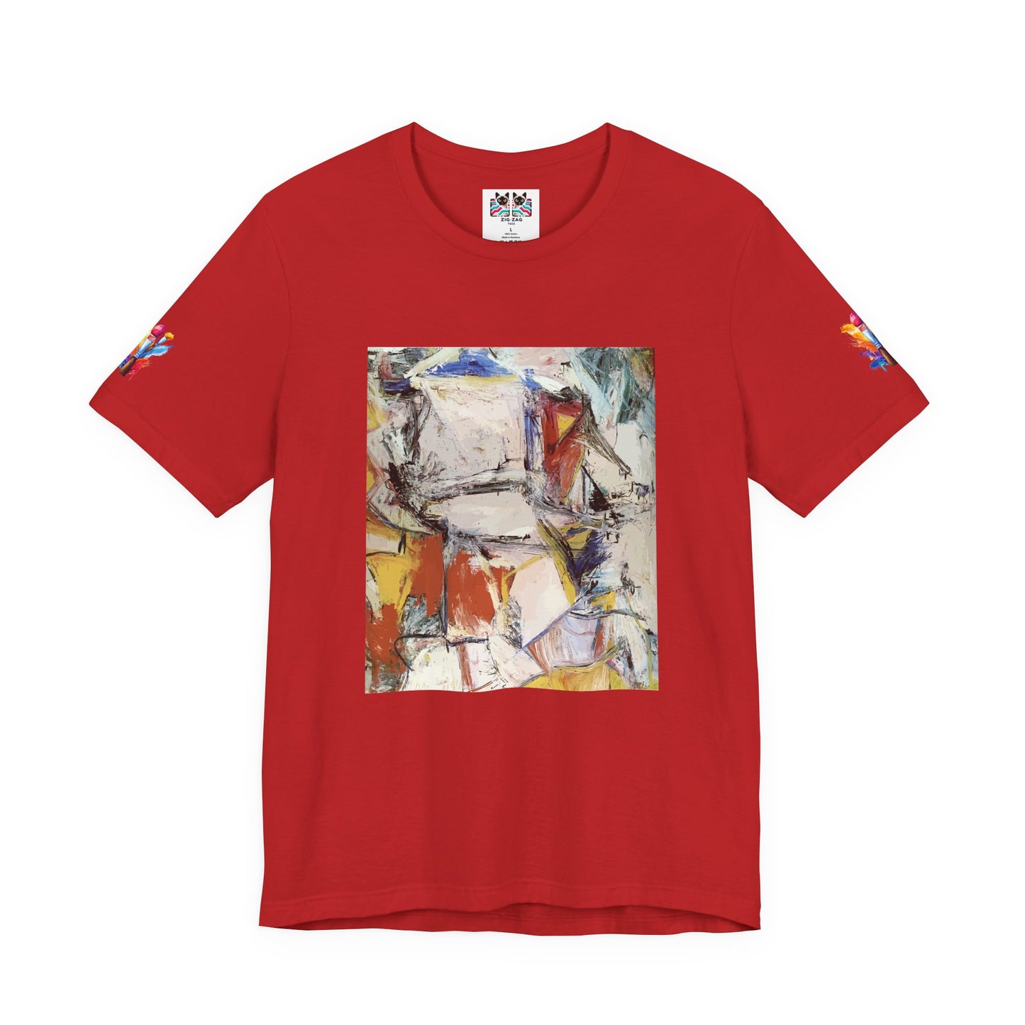 Abstract Expressionism Art T-Shirt – Colorful Geometric Painting Graphic Tee