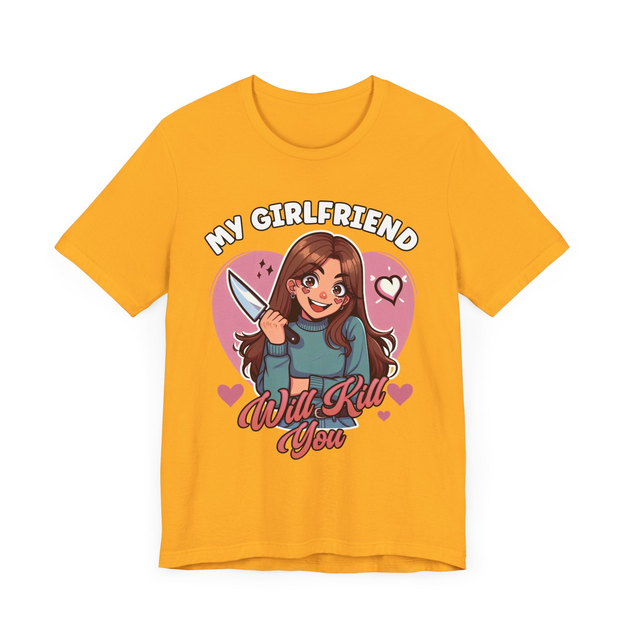 My Girlfriend Will Kill You Shirt, Protective Boyfriend Tee, Funny Relationship T Shirt, Jealousy Humor Graphic, Bold Love Statement Top