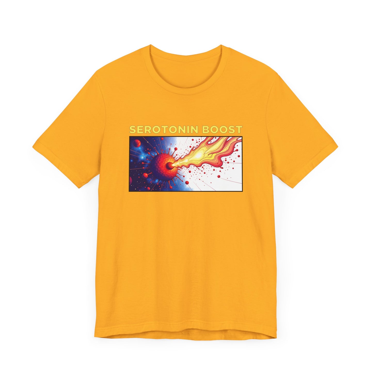 Serotonin Boost Shirt Mental Health Awareness Tee Featuring a Happy Brain and Positive Vibe for Science Lovers and Joy Seekers