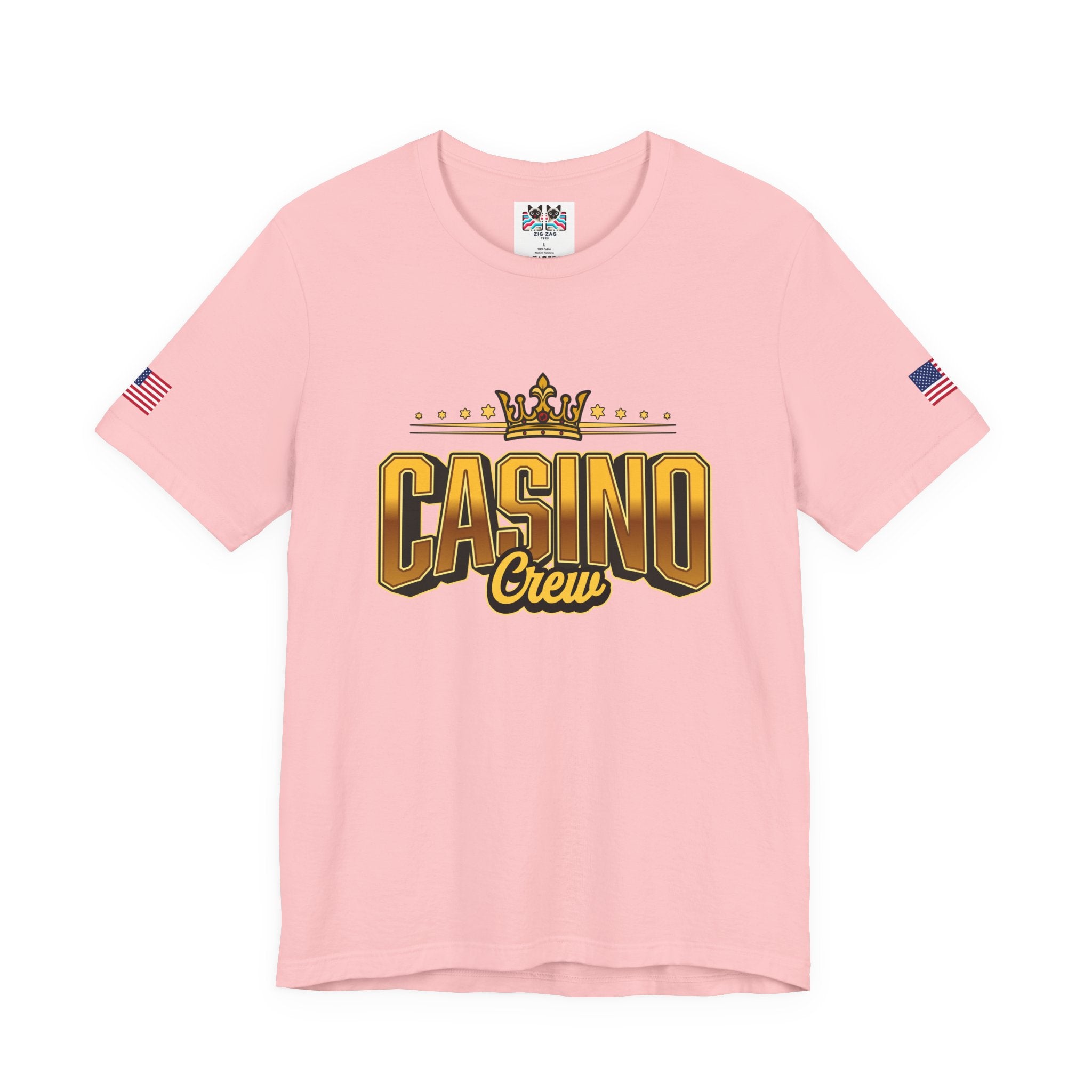 Casino Crew T-Shirt – Gold Crown Bold Typography Vegas Group Matching Tee