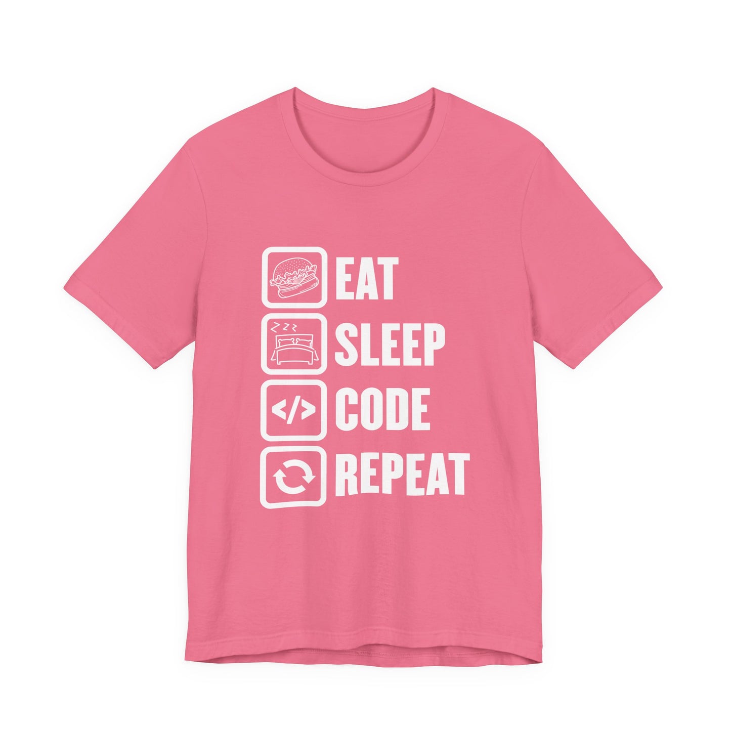Eat, Sleep, Code, Repeat Tshirt – Minimalist Icon Design