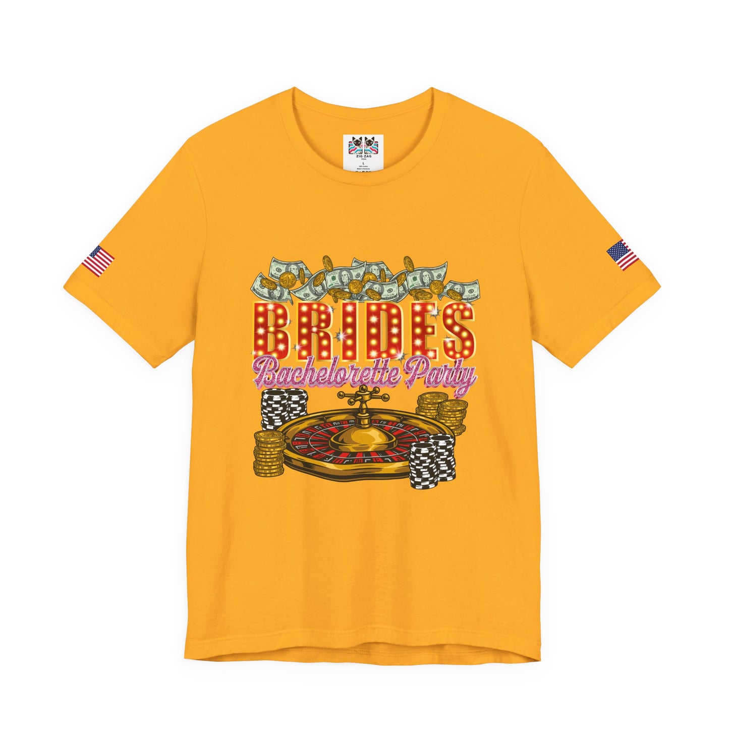 Brides Bachelorette Party Las Vegas T-Shirt - Vegas Casino Money Roulette Girls Trip