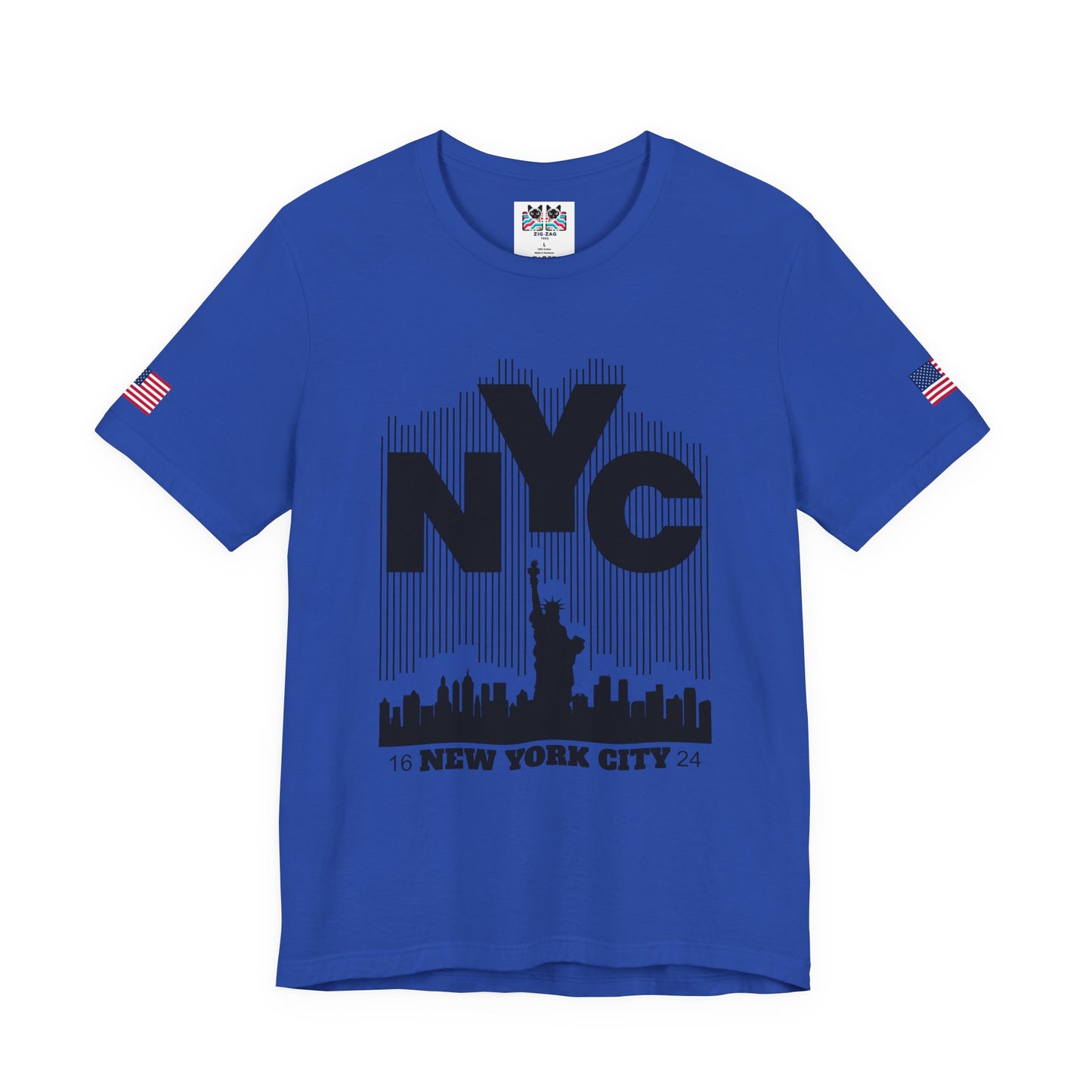 NYC Barcode T-Shirt - Modern New York City 1624 Minimalist Stripe Design