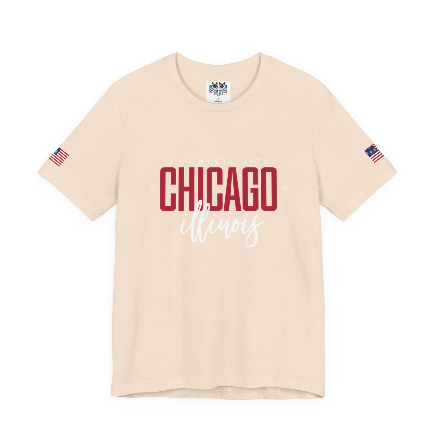 The Windy City Chicago T-Shirt - Chicago Illinois 1837 Purple Typography Design