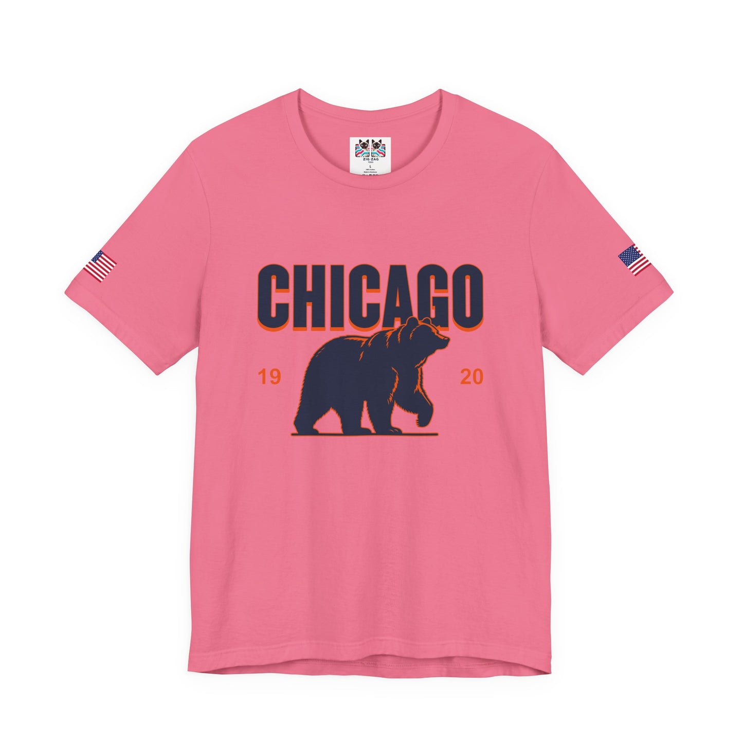 Chicago Bears T-Shirt - Chicago 1920 Orange Navy Blue Bear Mascot Illinois Design