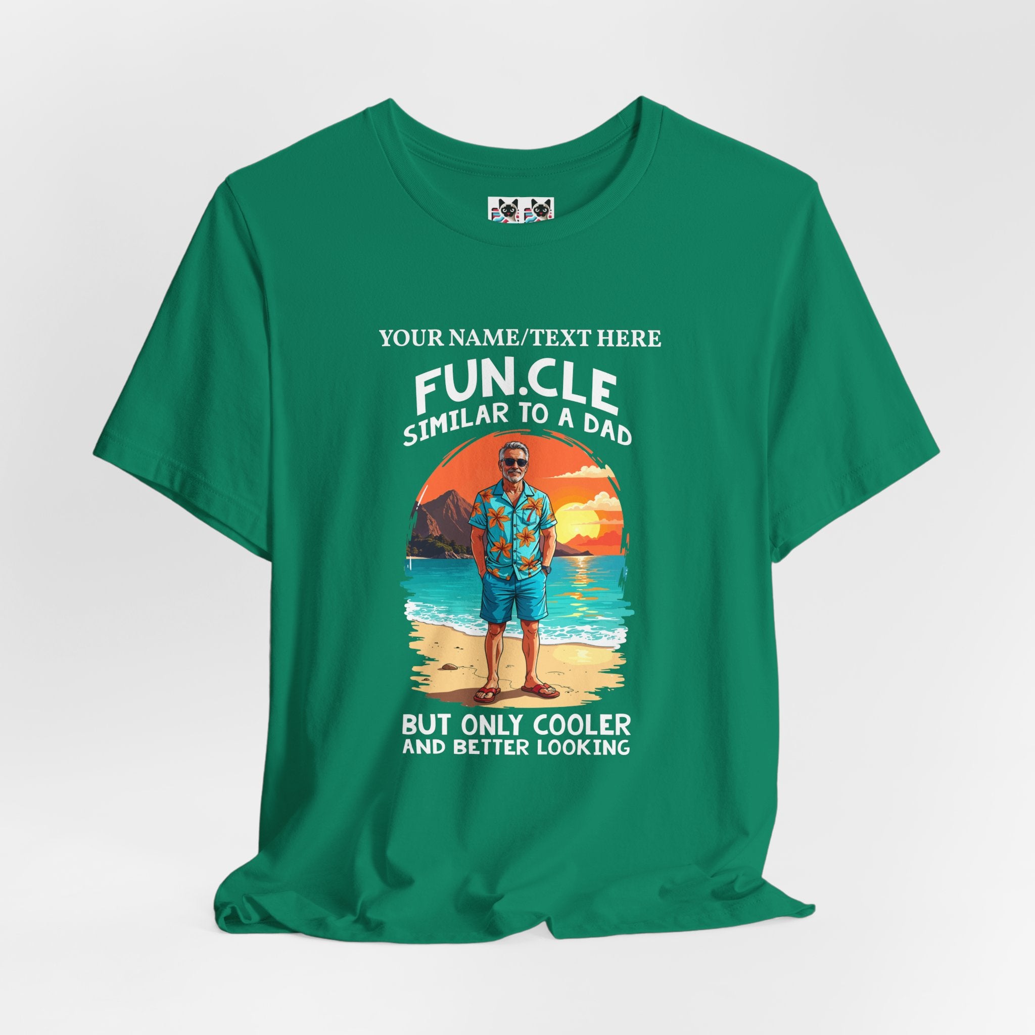 Custom T-Shirt - FUN.CLE Beach Sunset T-Shirt – Cool Uncle Beach Graphic with Funny Quote