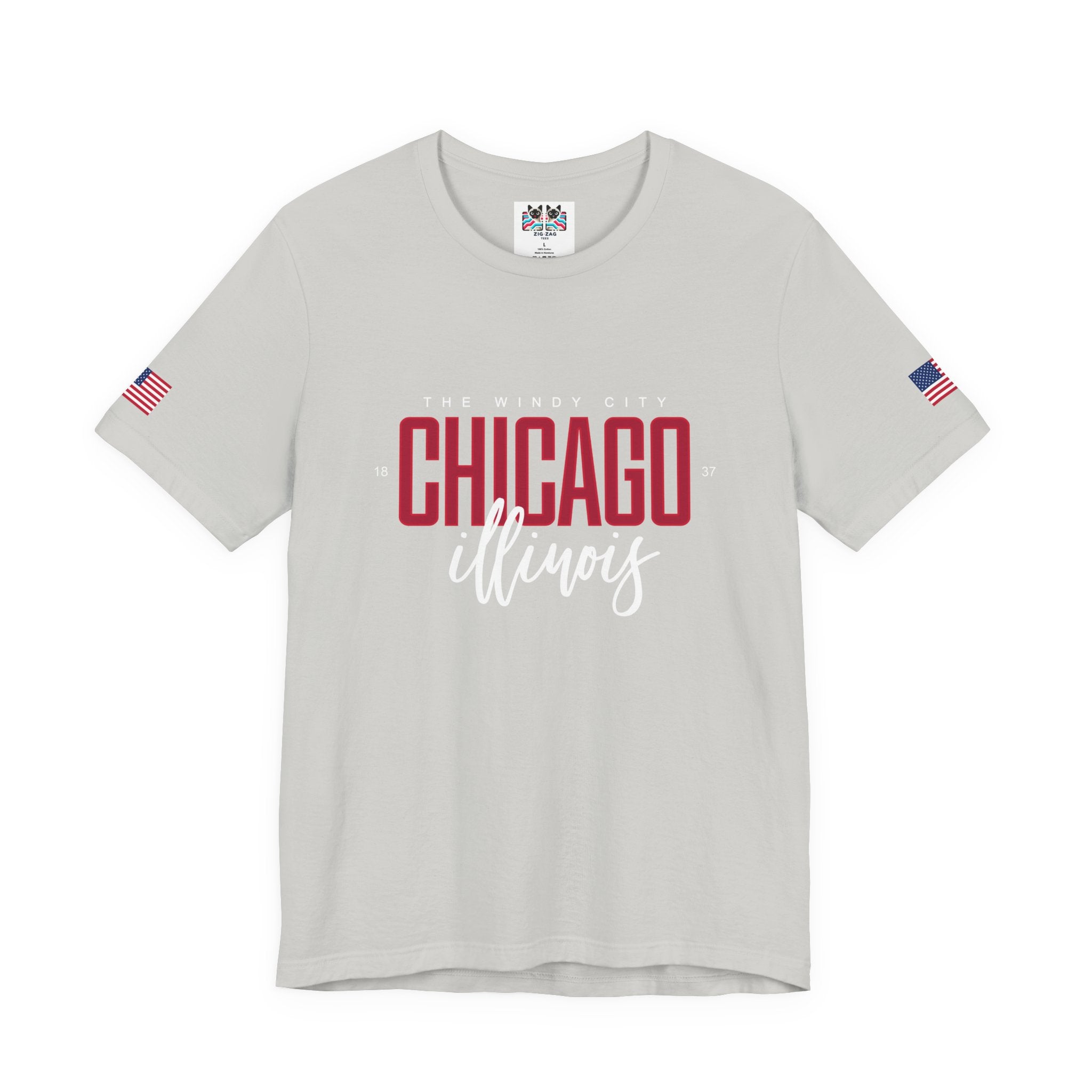 The Windy City Chicago T-Shirt - Chicago Illinois 1837 Purple Typography Design