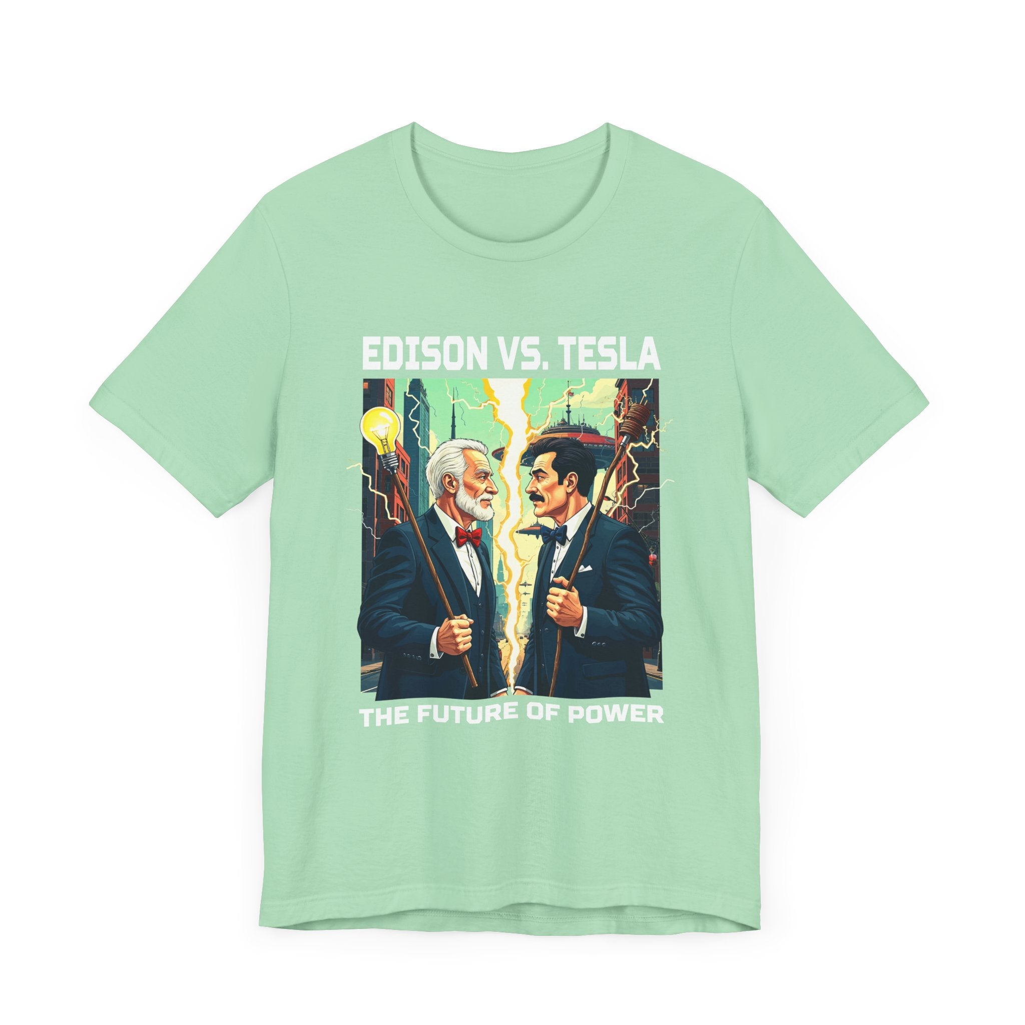 Edison vs Tesla Tee, Inventors Rivalry Shirt, Science History Graphic, Innovation Duel Top, Genius Clash Gift Shirt