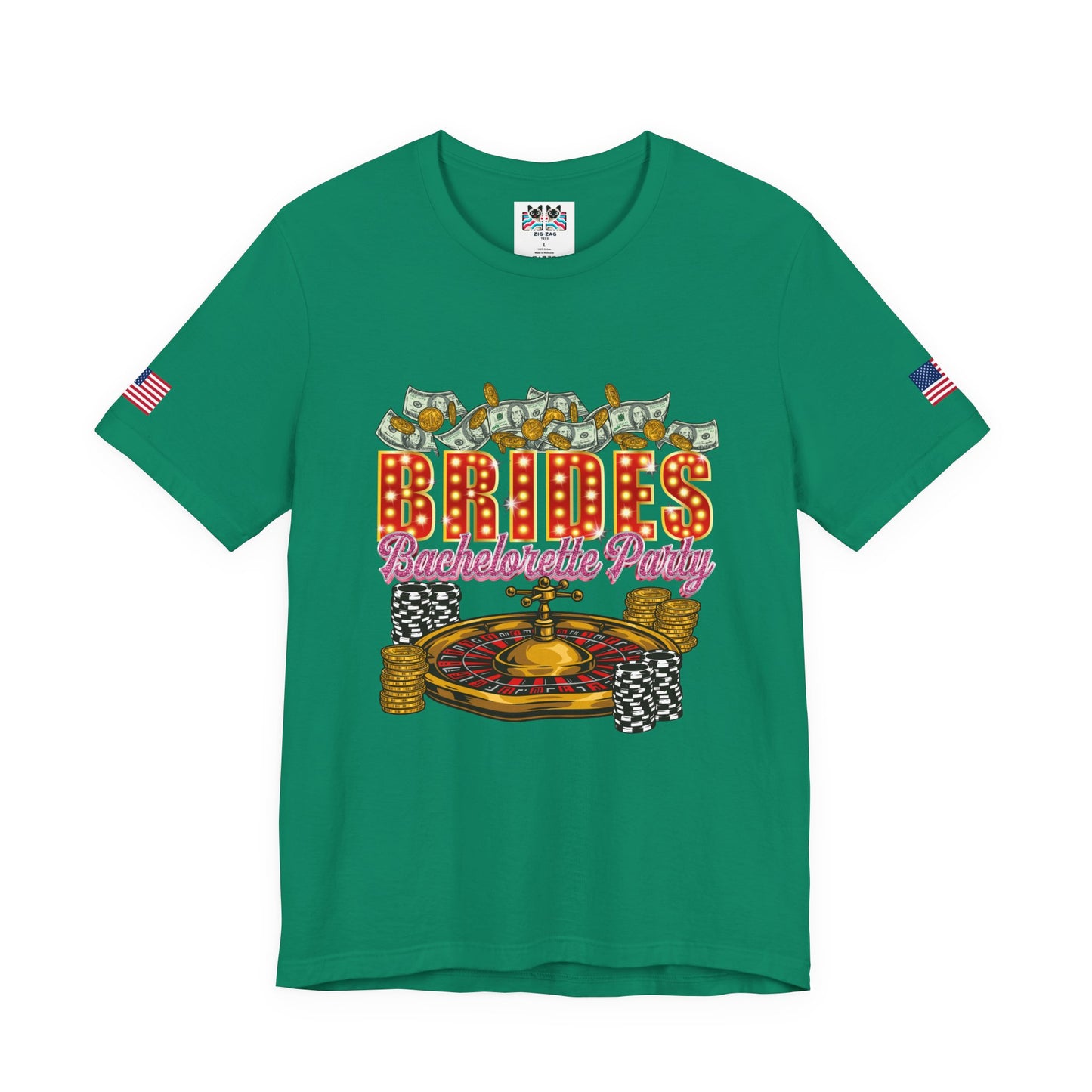 Brides Bachelorette Party Las Vegas T-Shirt - Vegas Casino Money Roulette Girls Trip