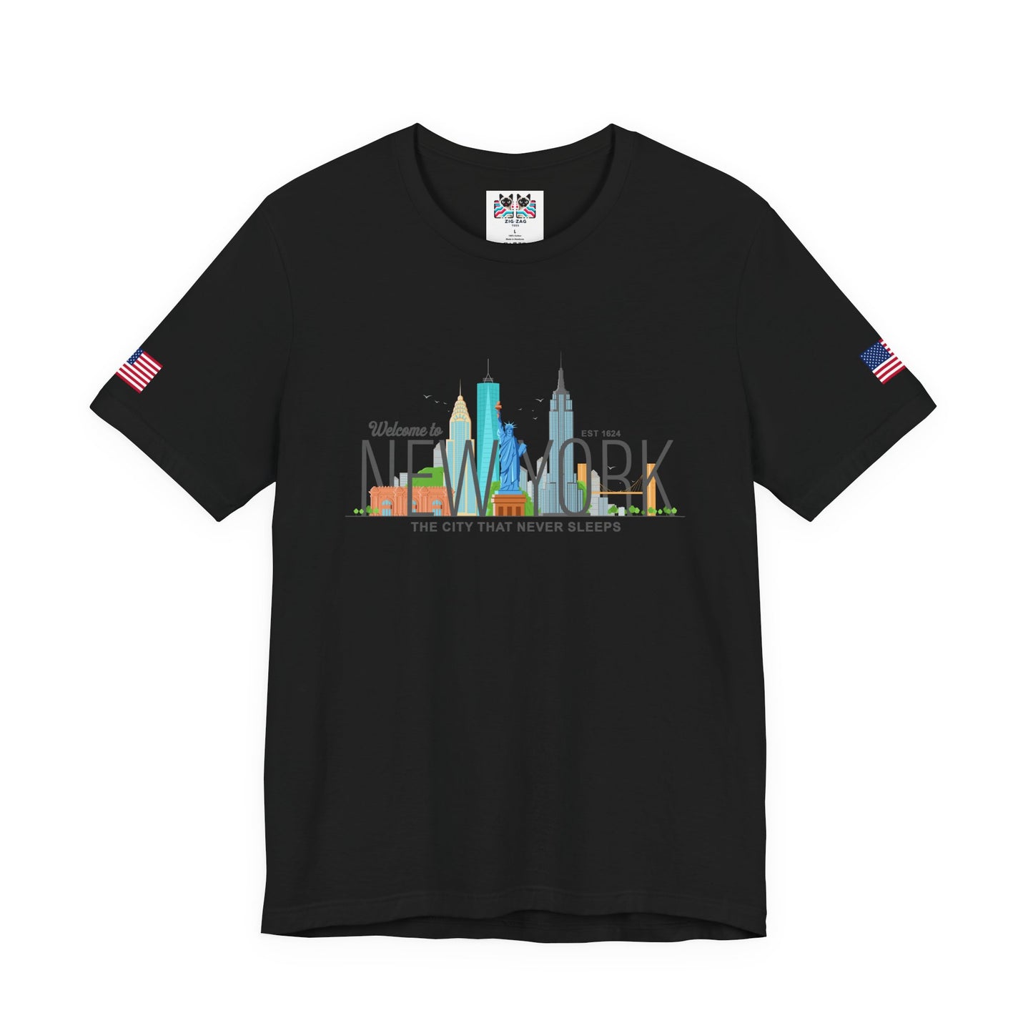 Welcome to New York T-Shirt - Colorful NYC Skyline Est 1624 City That Never Sleeps