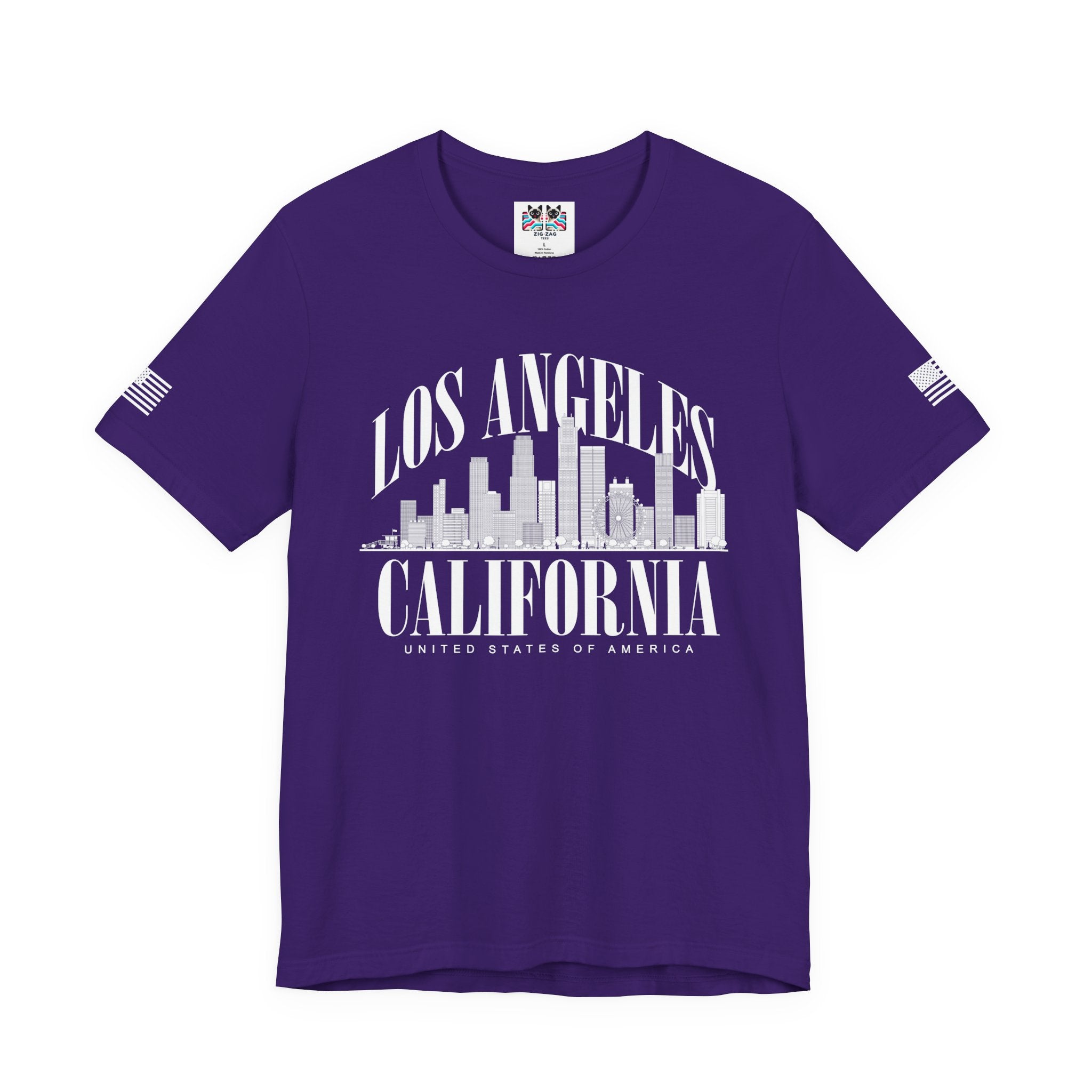 Los Angeles California USA T-Shirt – Arch Typography Skyline United States Tee