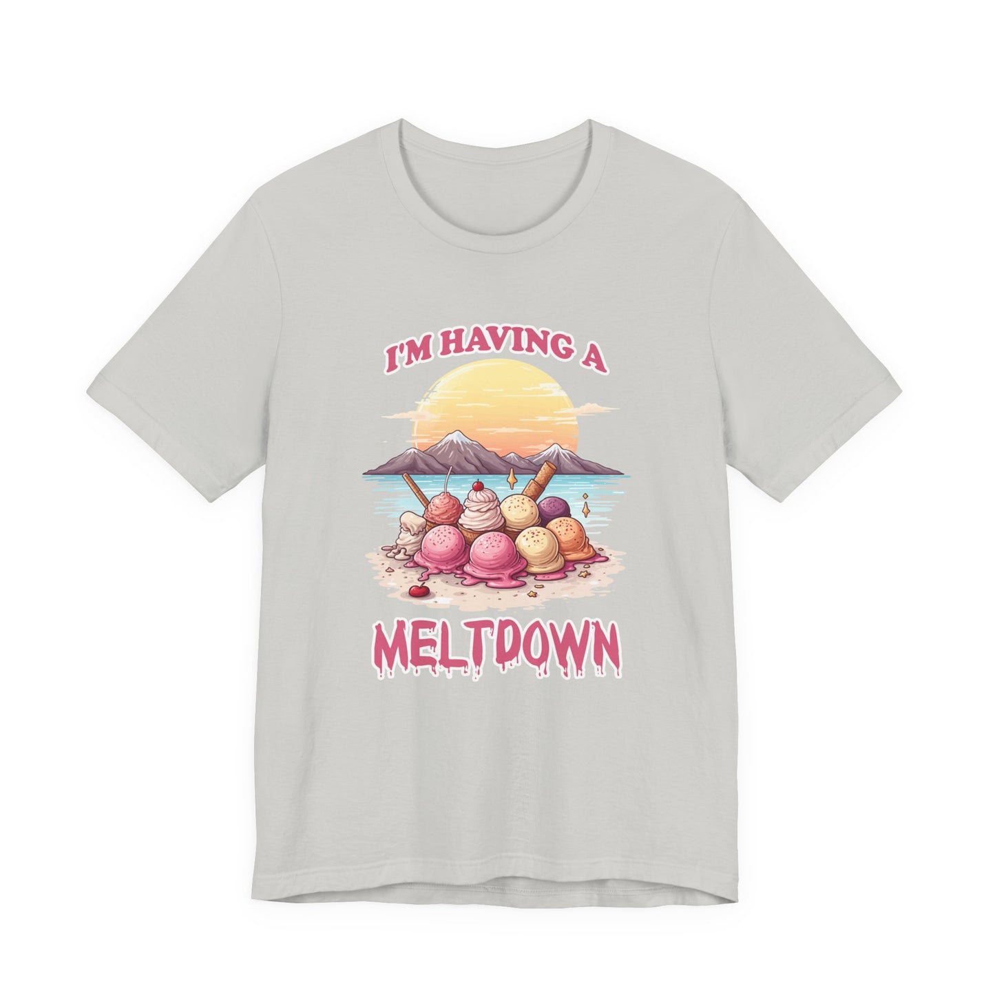 Im Having a Meltdown Tshirt Melting Ice Cream Scoops Beach Glacier Sunset Design