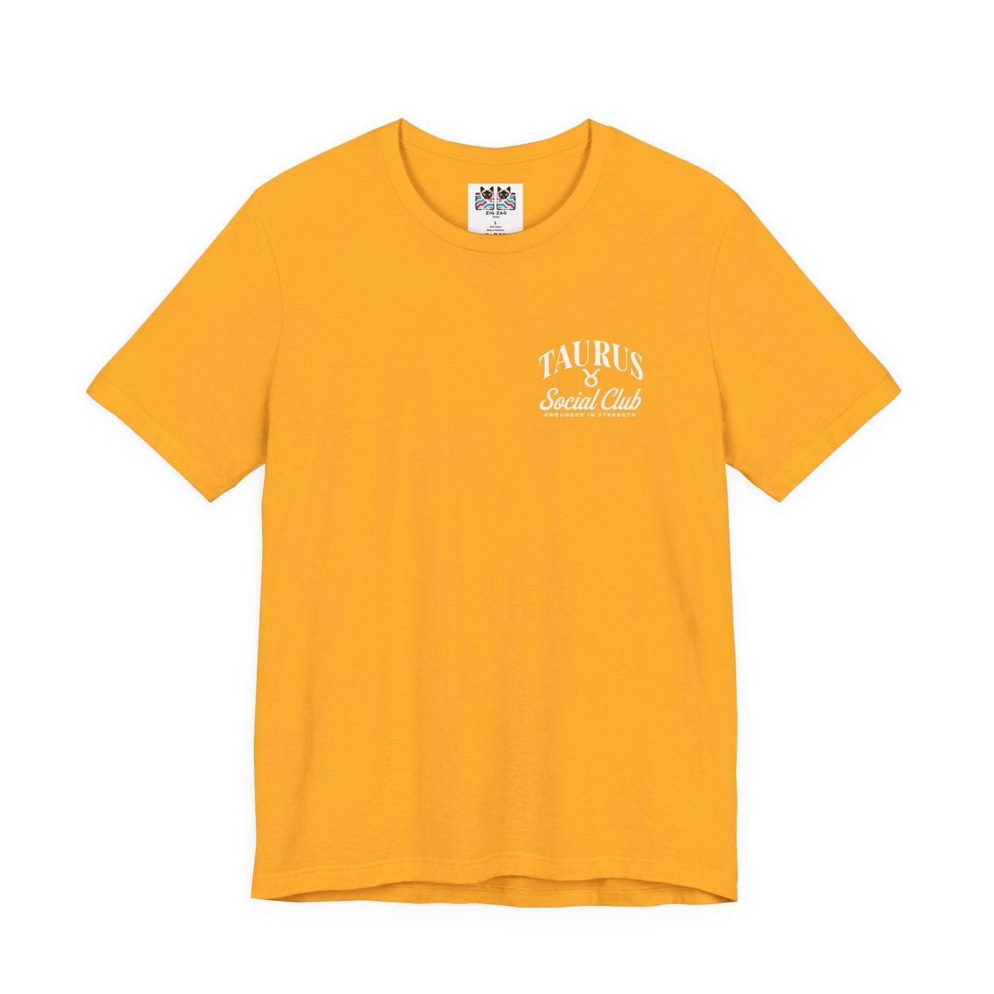 Taurus Zodiac T-Shirt – Bull Head with Astrological Wheel and Earth Element