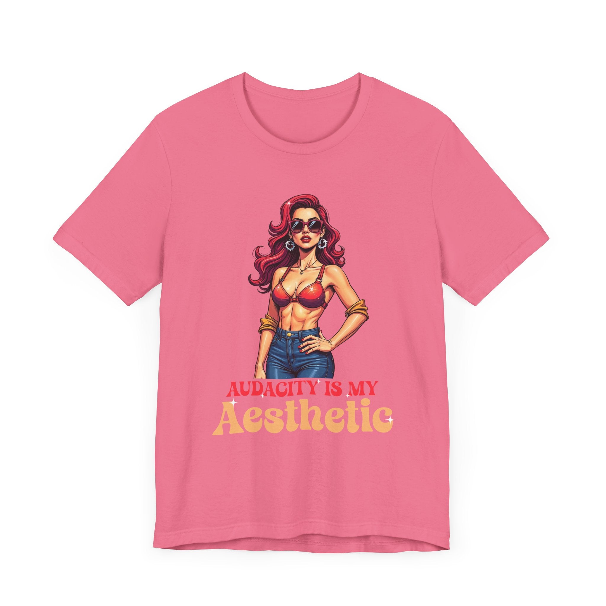 Audacity Is My Aesthetic – Stylish Woman with Sunglasses Graphic T-Shirt