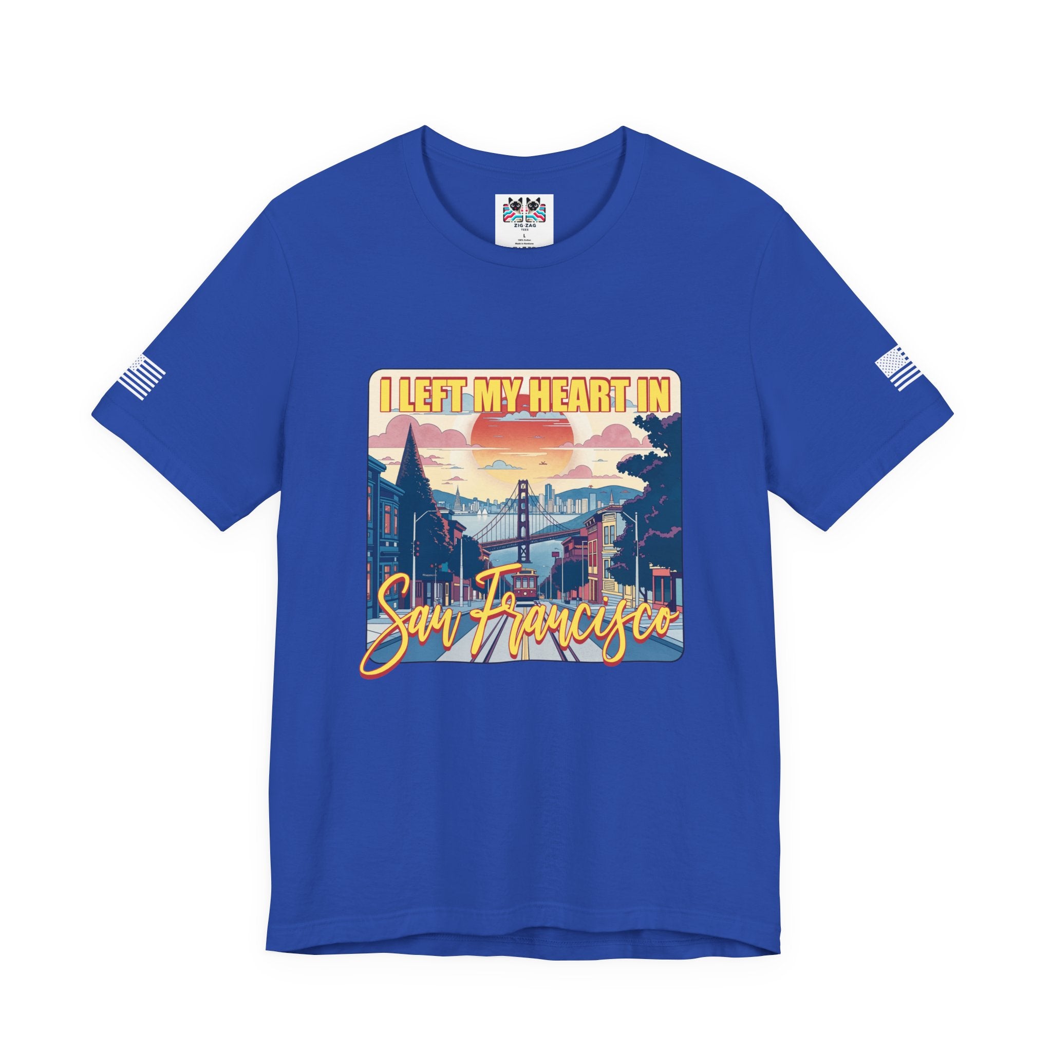 I Left My Heart in San Francisco T-Shirt – Retro Golden Gate Bridge & Cable Car Graphic Tee | SF Souvenir Shirt