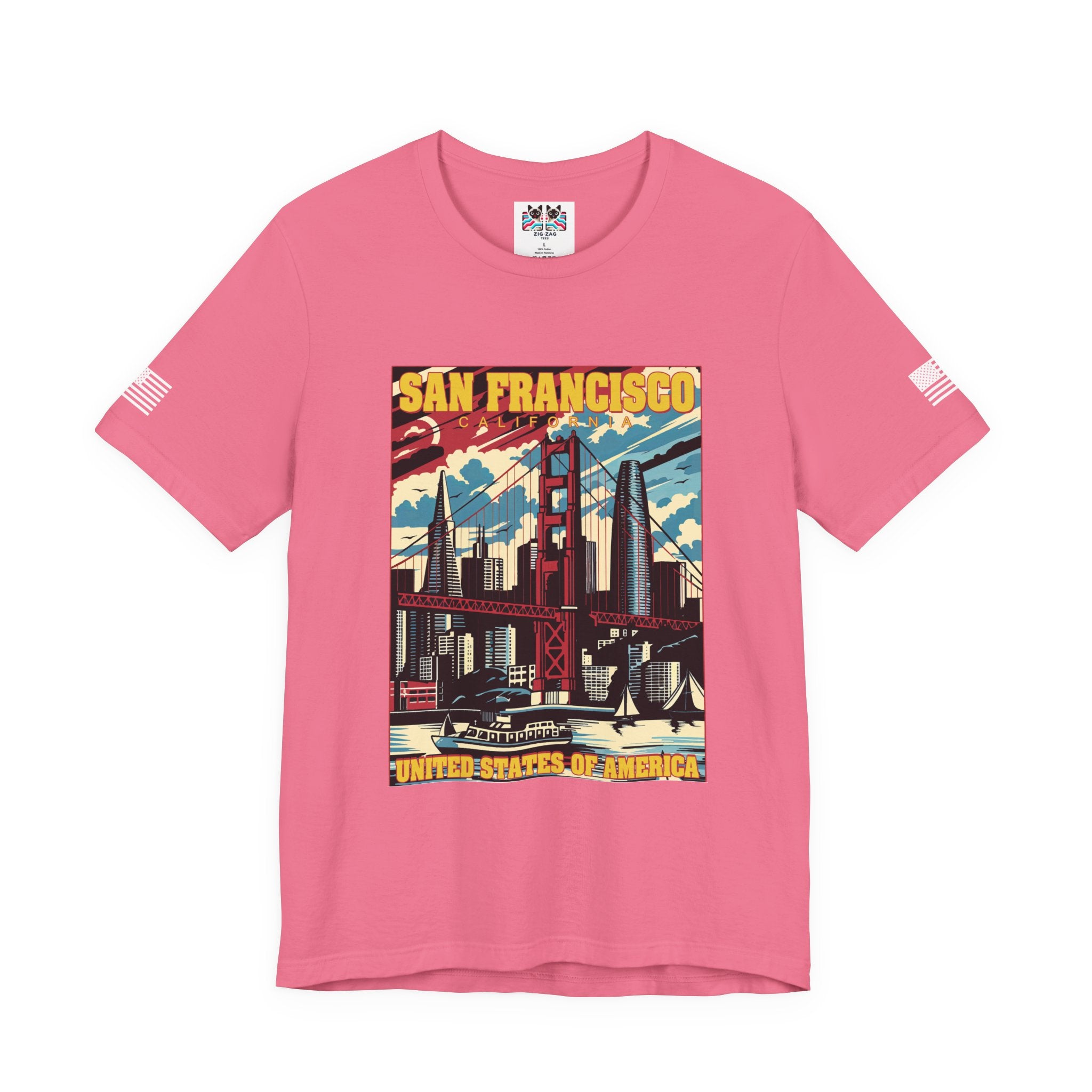 San Francisco California T-Shirt – Retro Americana Poster Style Graphic Tee United States of America