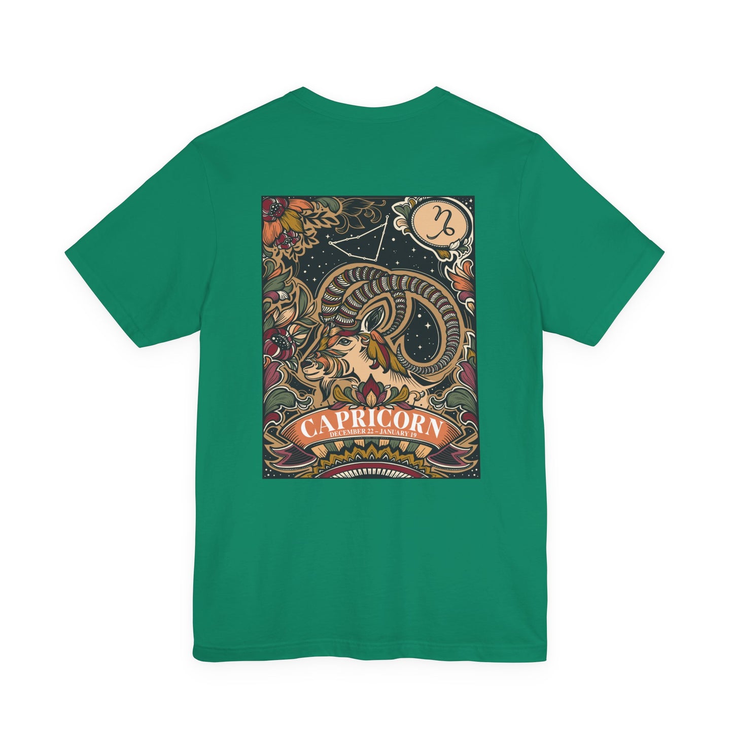 Capricorn Constellation & Floral Zodiac T-Shirt – December 22 to January 19