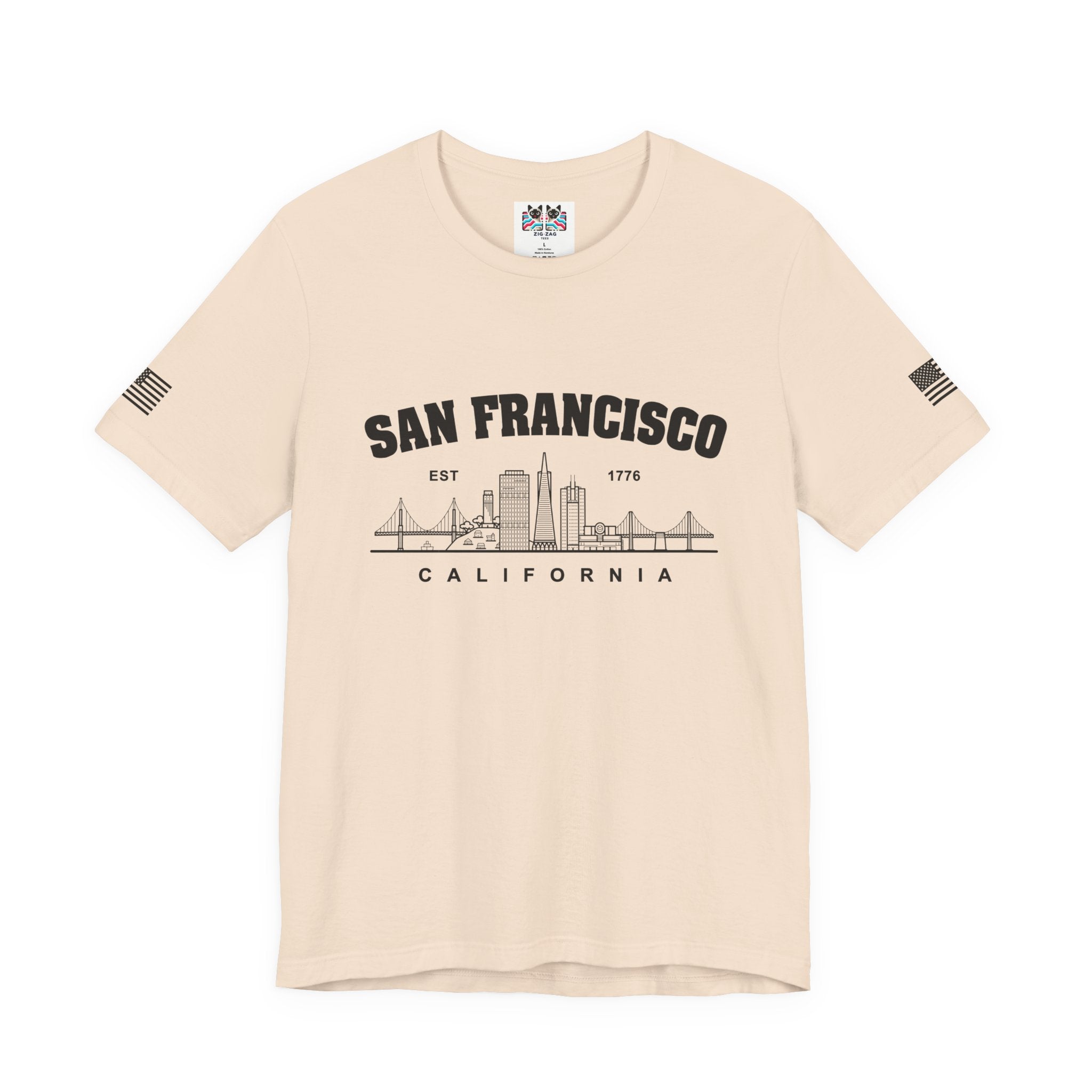 San Francisco California T-Shirt, EST 1776 Collegiate Skyline Tee, Bay Area Minimalist Gift Shirt, SF Souvenir, Unisex