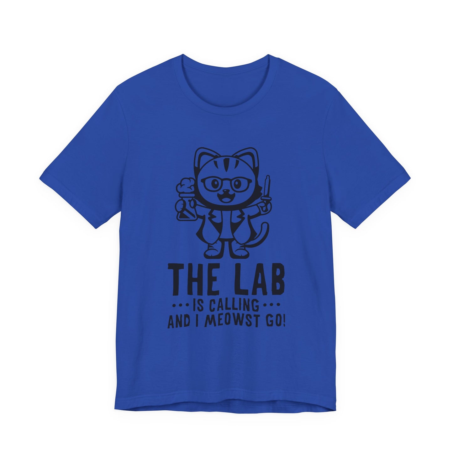 The Lab Is Calling and I Meowst GO Tshirt – Cute Scientist Cat in Lab Coat