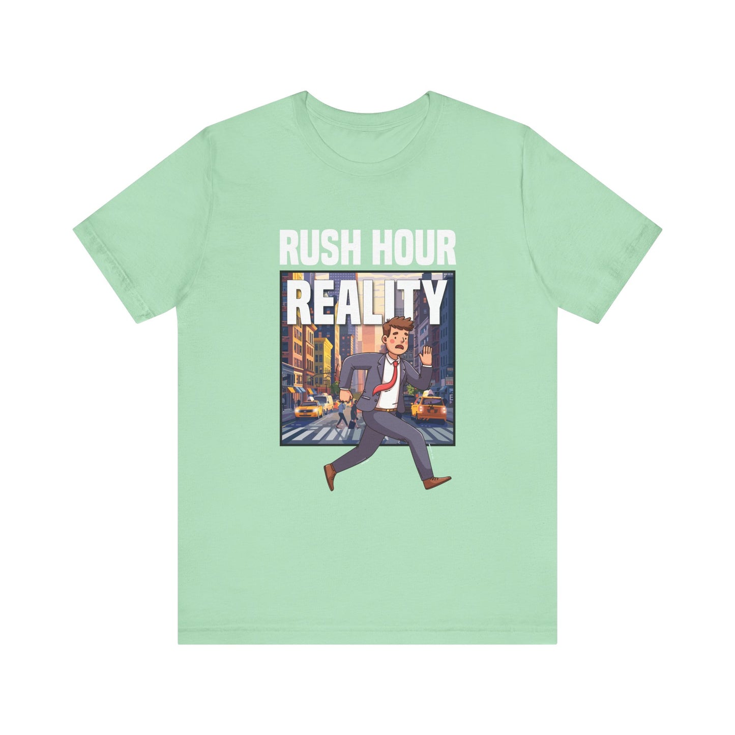 Rush Hour Reality Urban Commute Graphic Tee for City Warriors Navigating Chaos Hustle and Subway Stops Like Daily Champions