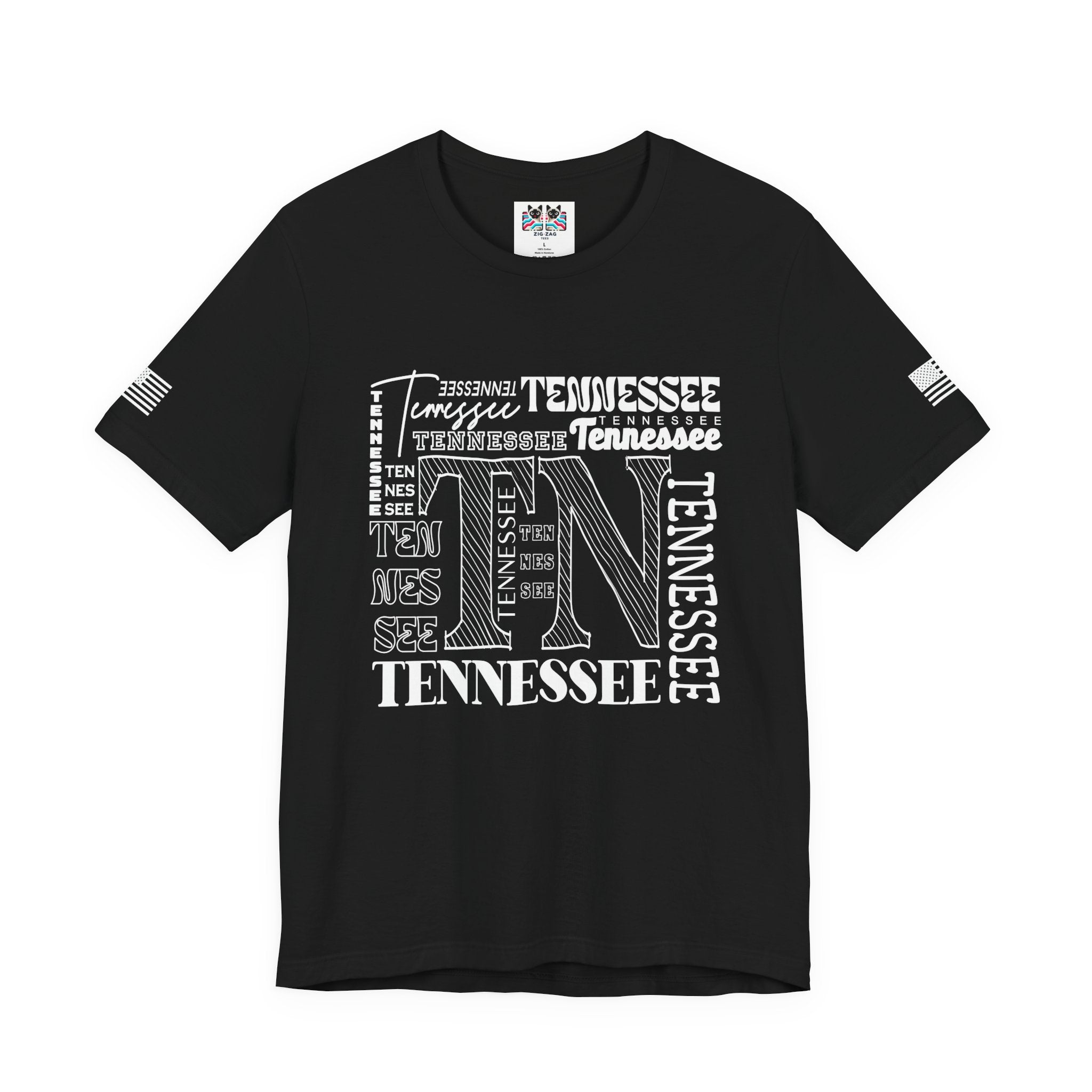 Tennessee TN T-Shirt – Multi-Style Typography Word Collage Graphic Tee