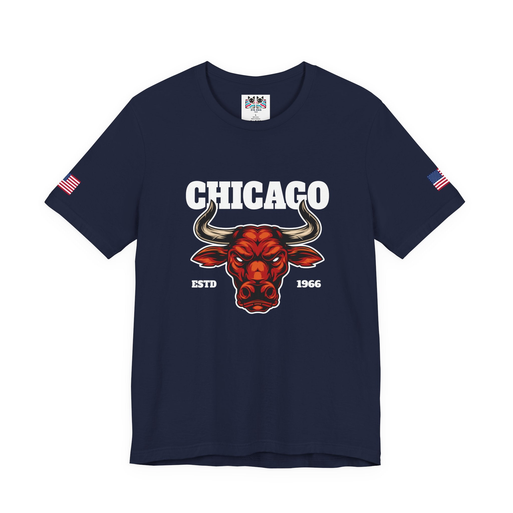 Chicago Bulls T-Shirt - Red Bull Mascot Est 1966 Sports Team Pride Design