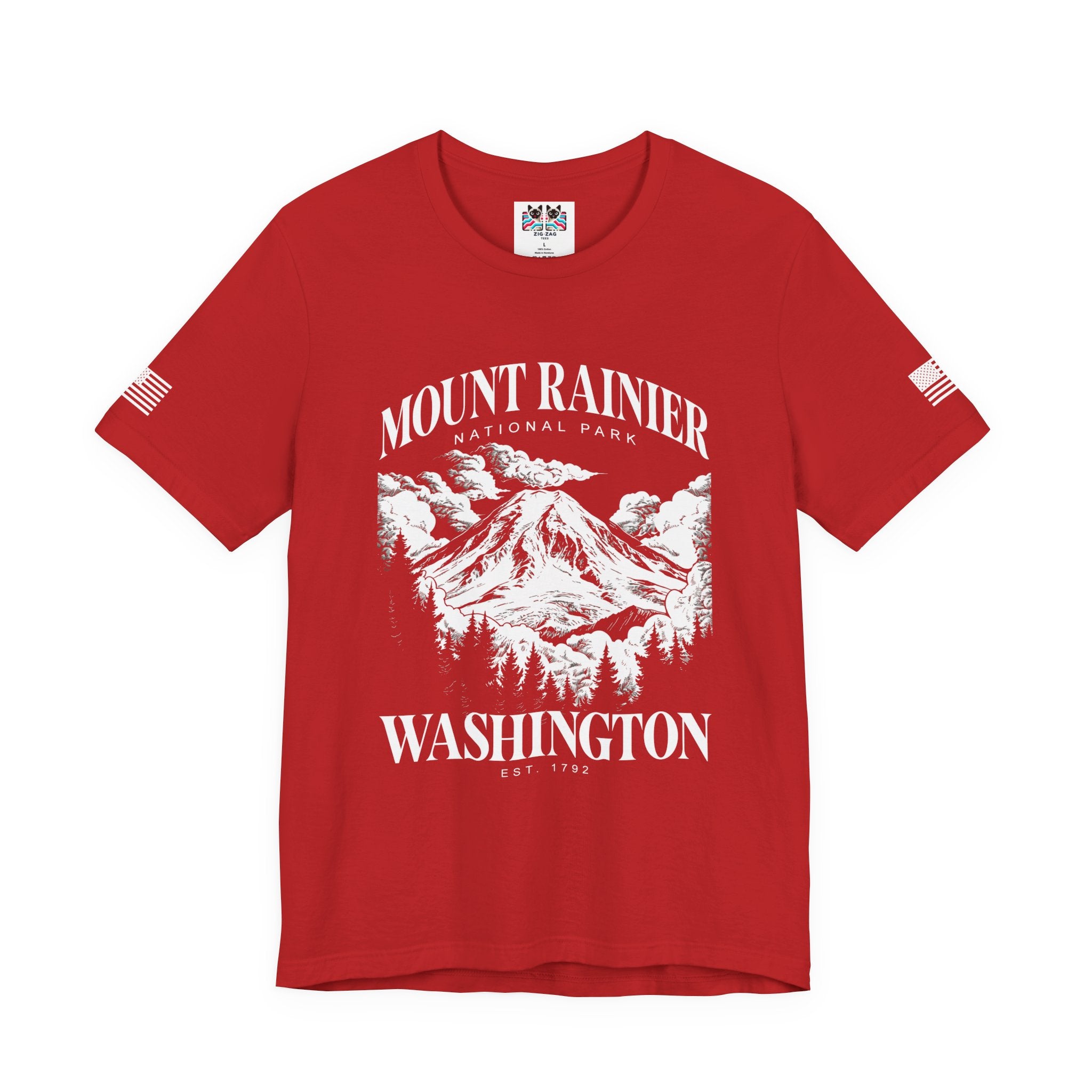 Mount Rainier National Park Washington EST 1792 Graphic T-Shirt | Pacific Northwest Hiking Tee | PNW Mountain Shirt