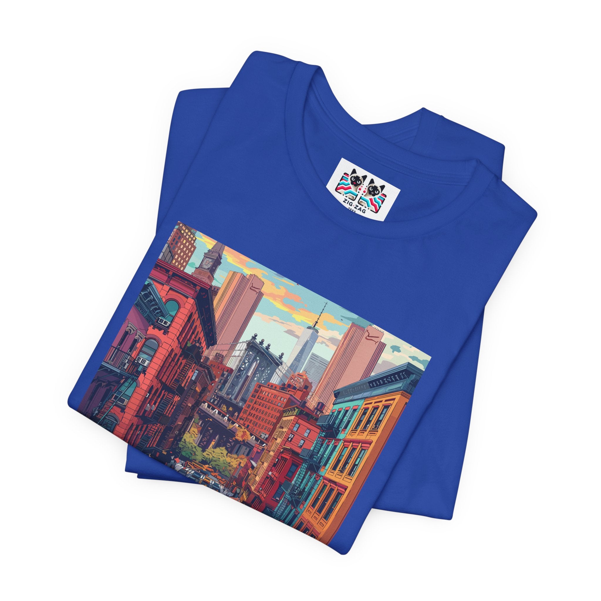 Brooklyn Bridge NYC T-Shirt - Vintage Street Scene Manhattan Bridge 1869 New York