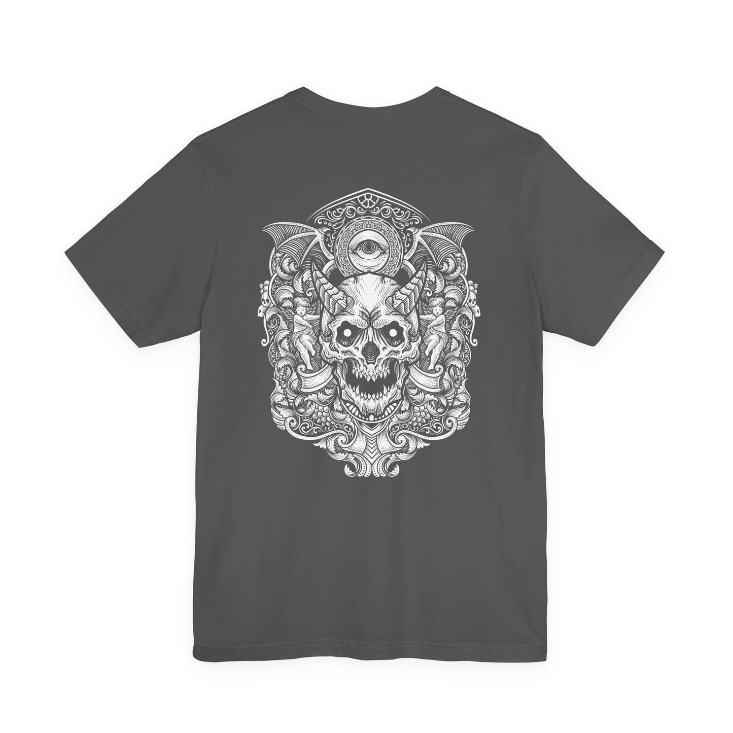 Occult All-Seeing Skull Ornamental Horror T-Shirt