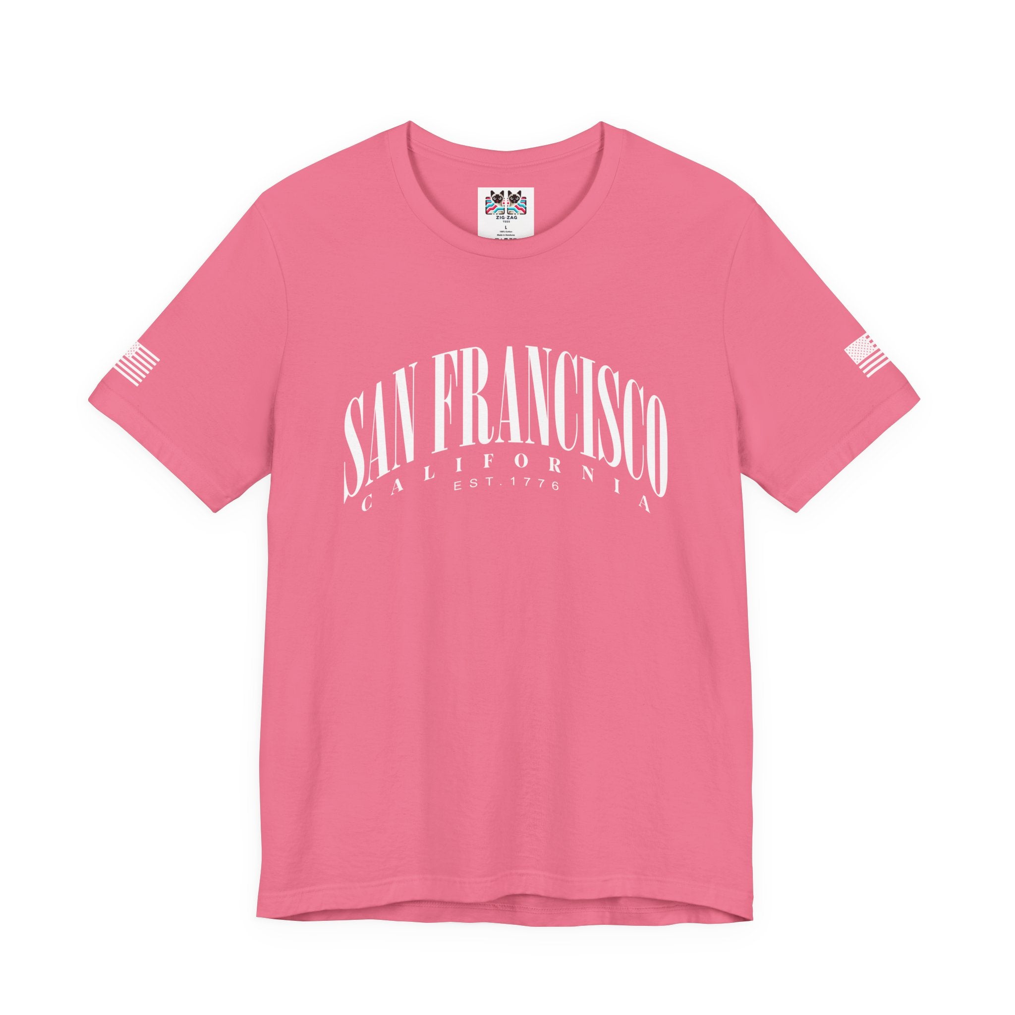 San Francisco California EST 1776 T-Shirt – Arched Varsity Style Typography Tee