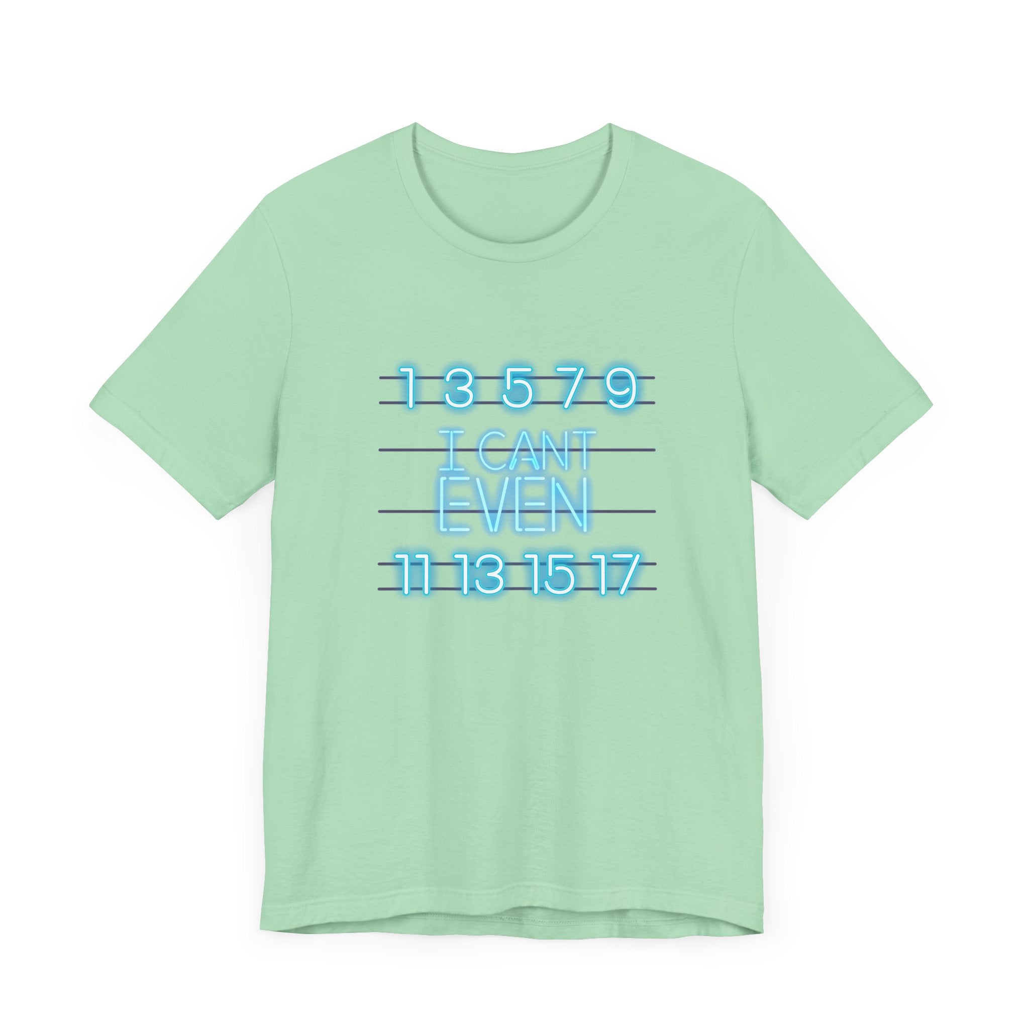 Neon Math Joke Tee – I Can't Even with Odd Numbers