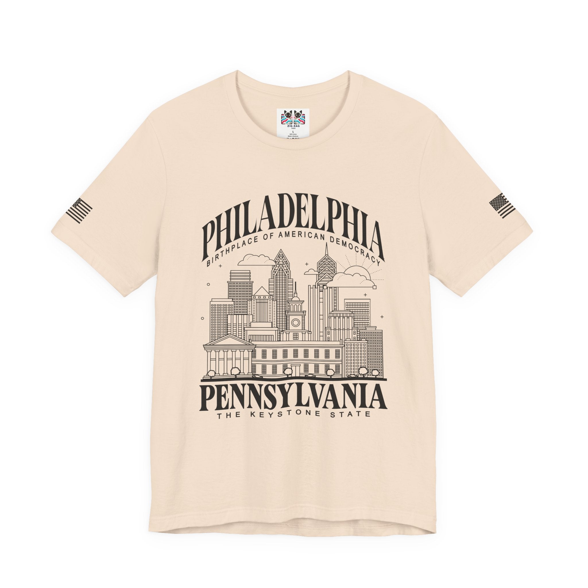 Philadelphia Pennsylvania T-Shirt – Birthplace of American Democracy Skyline Keystone State Graphic Tee