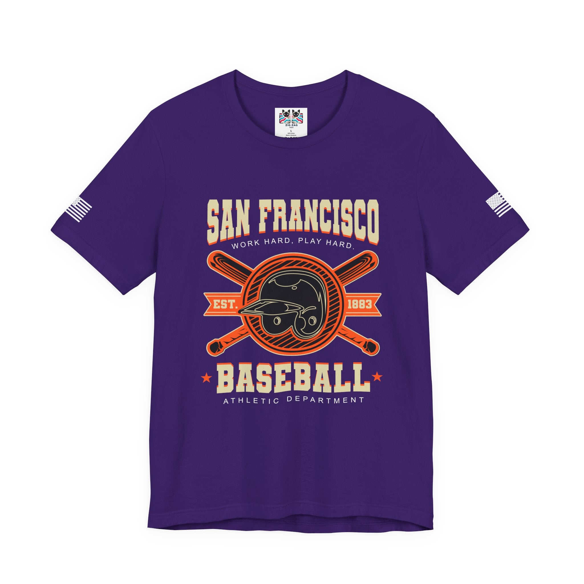 San Francisco Baseball T-Shirt, Work Hard Play Hard Athletic Department EST 1883 Tee, SF Baseball Fan Shirt, Vintage Sports Gift, Unisex