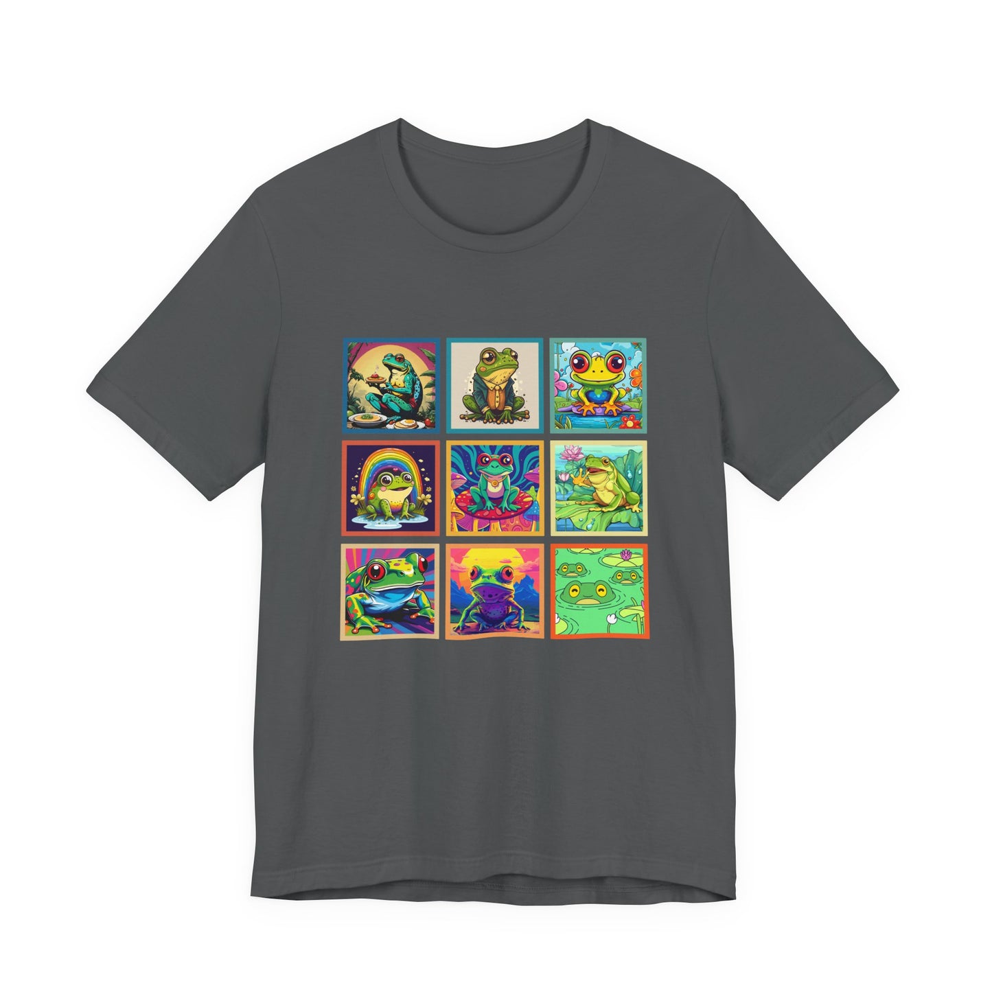 Colorful Frogs Pop Art Tshirt – Nine Amphibian Friends