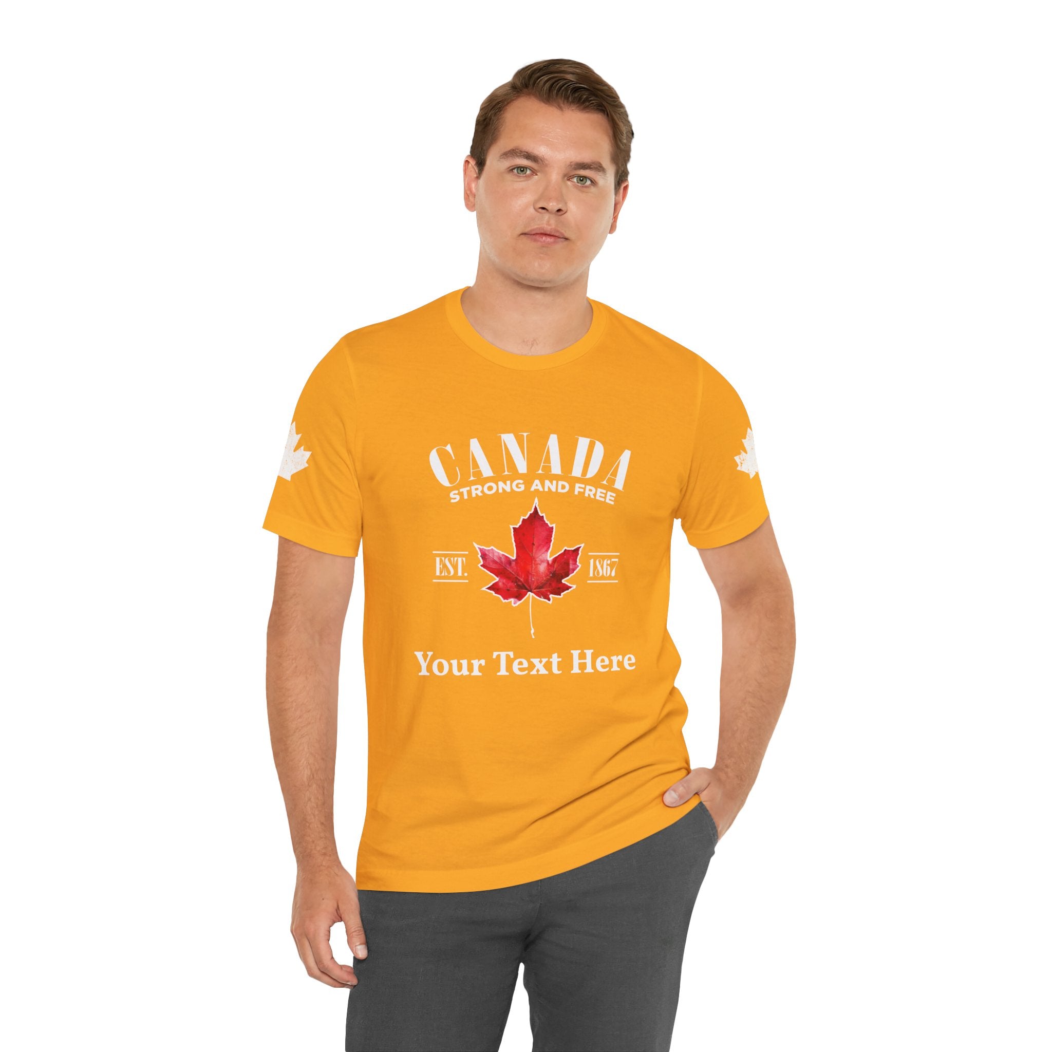 Custom T-Shirt - Canada Strong and Free True Maple Heritage T-Shirt