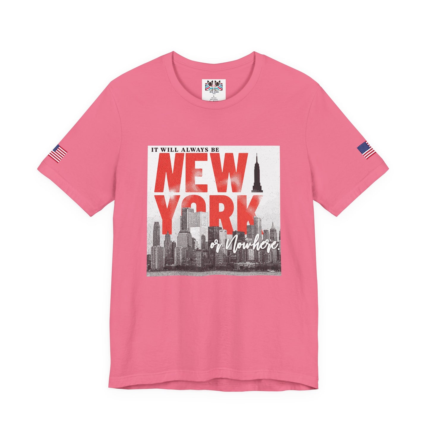 It Will Always Be New York T-Shirt - Red & White NYC Skyline Statement Design
