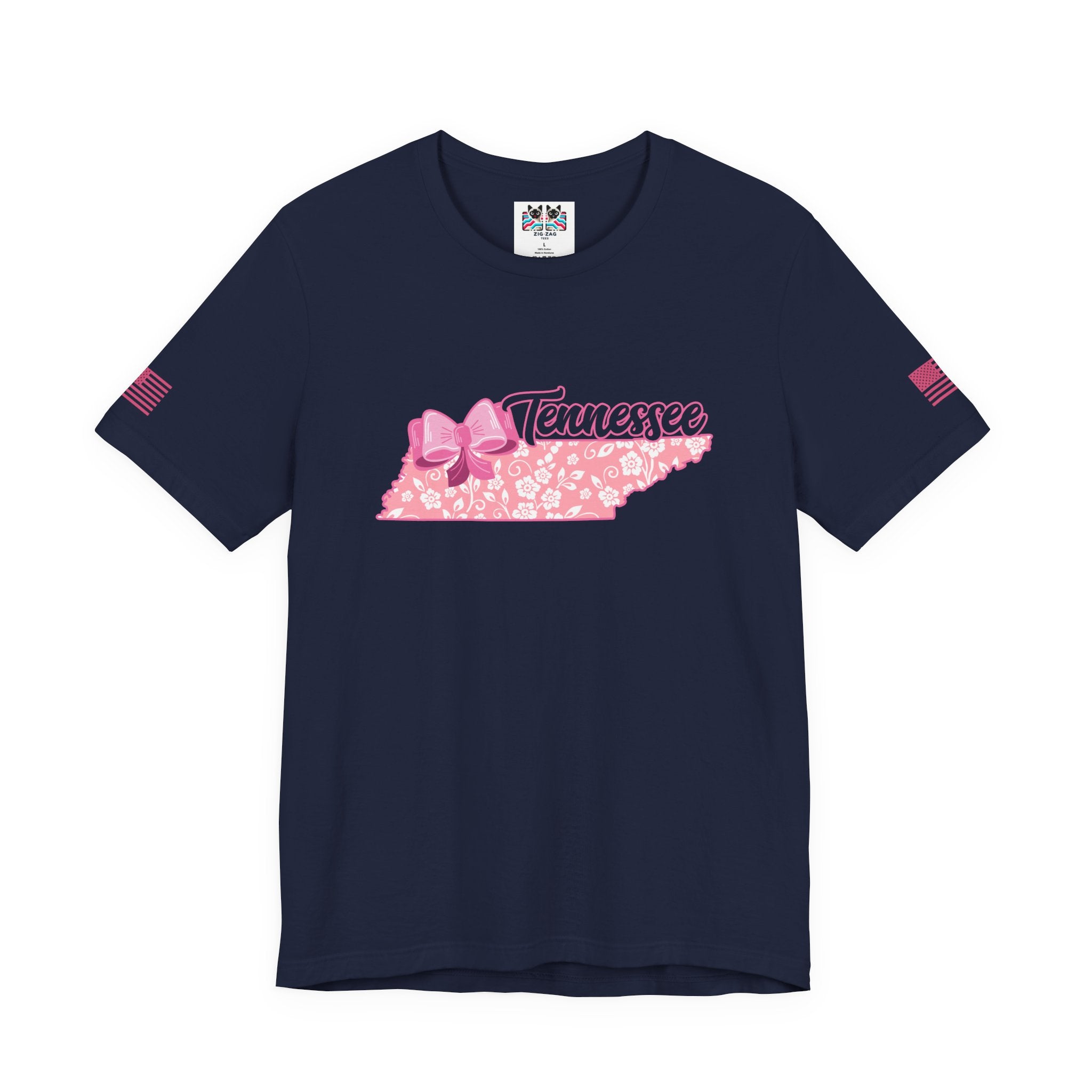 Tennessee T-Shirt – Floral Bow State Shape Script Graphic Tee