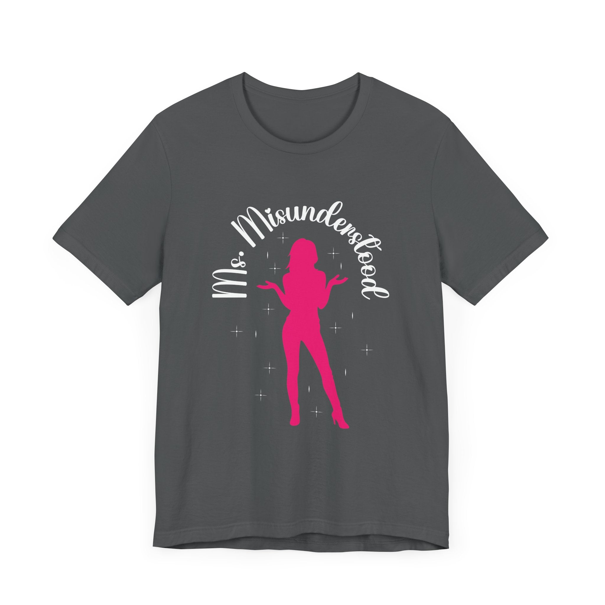 Ms Misunderstood Shirt, Confident Anime Girl Tee, Pink Silhouette Sass T Shirt, Bold Feminine Energy Apparel, Sassy Girl Power Graphic Top