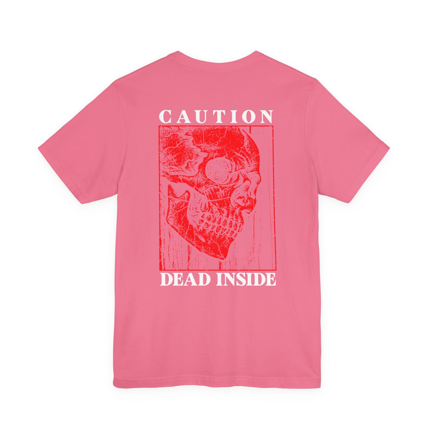 Caution Dead Inside Red Skull Horror T-Shirt